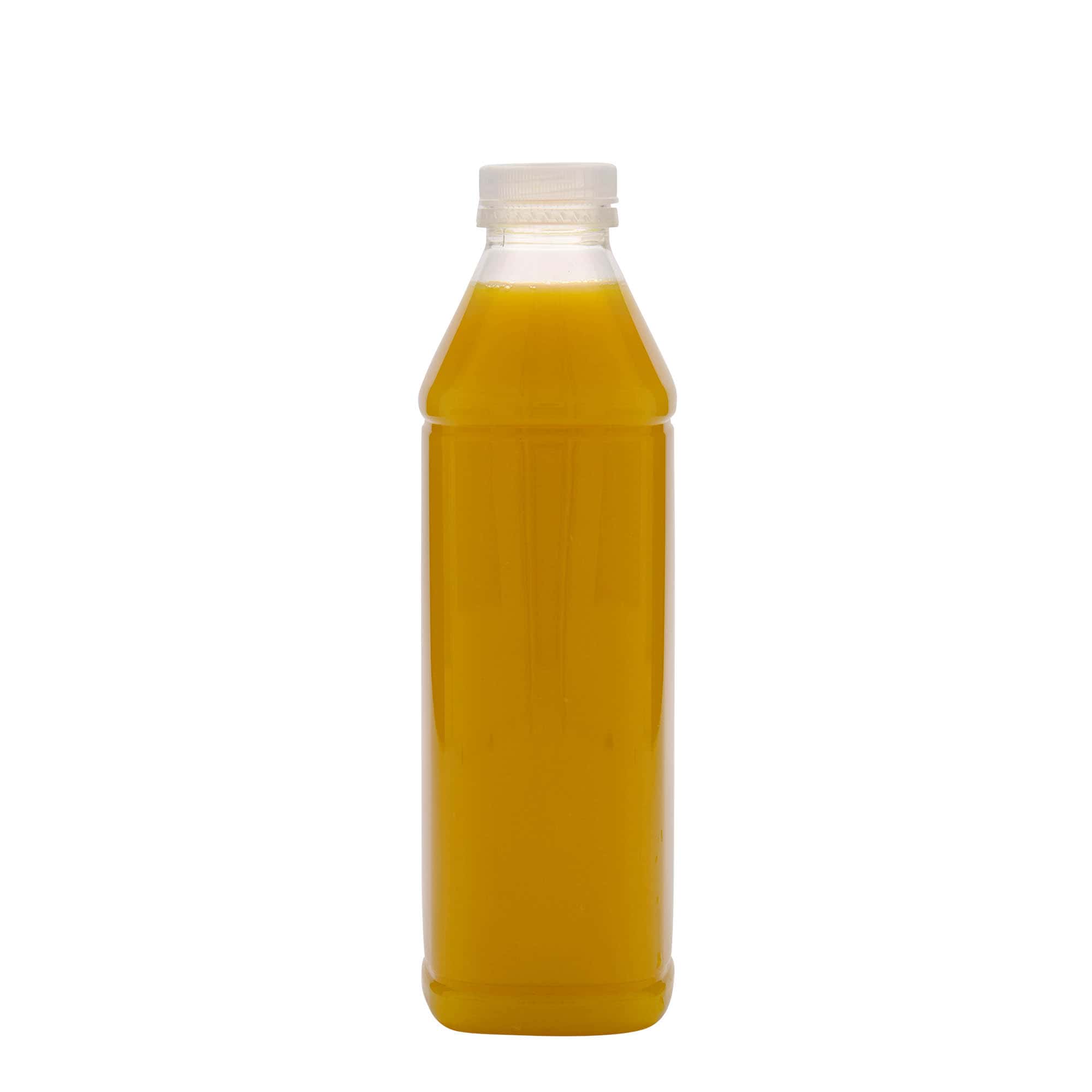 1.000 ml PET-palack 'Milk and Juice Carré', négyzet alakú, műanyag, nyílás: 38 mm