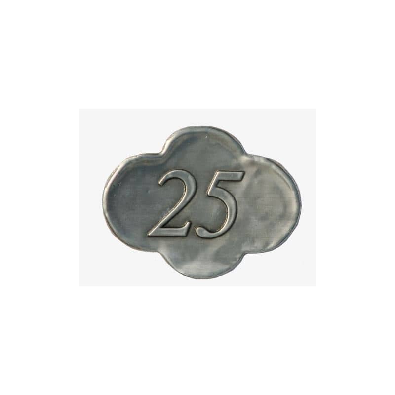 Óncímke '25', fém, ezüst Óncímke '25', fém, ezüst