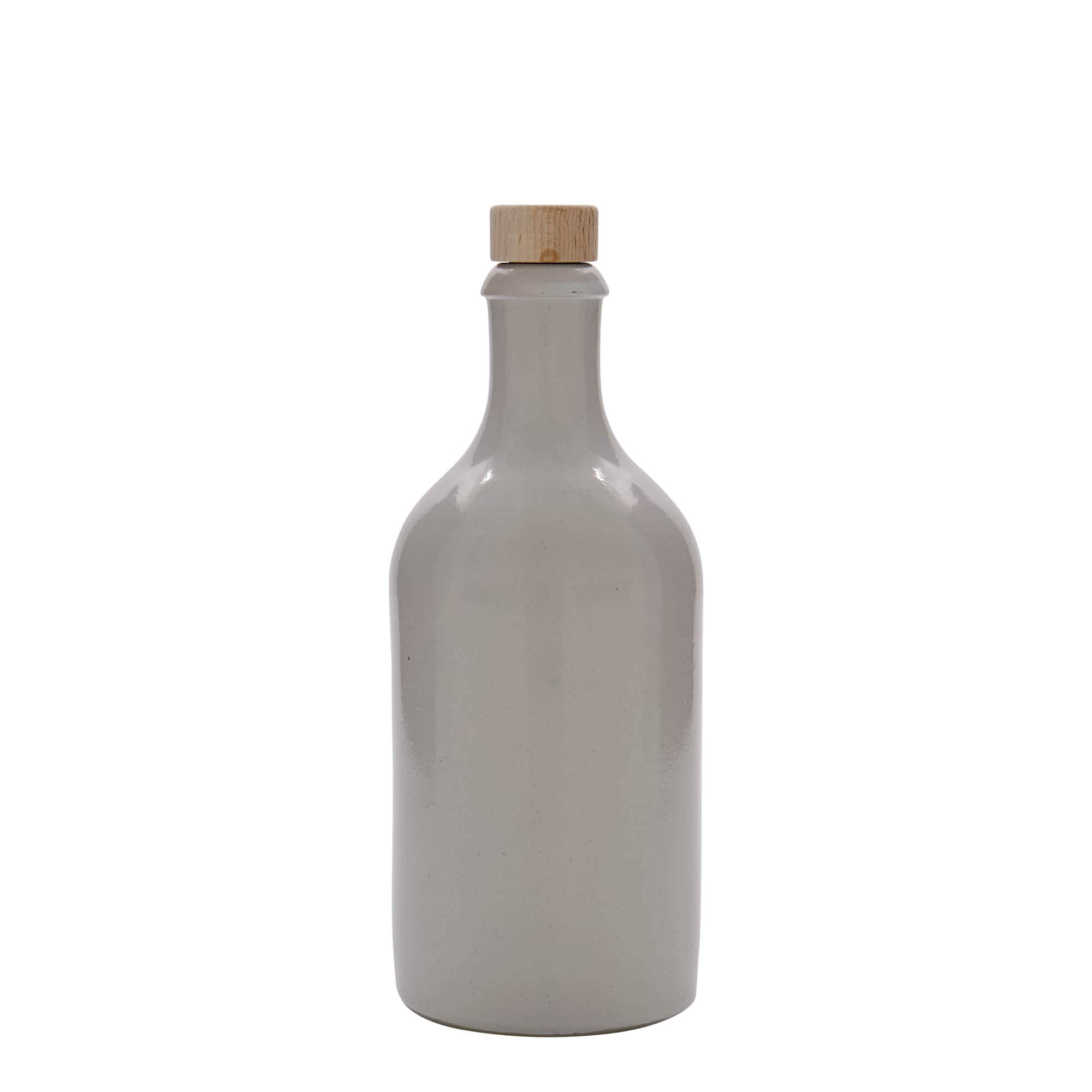 500 ml agyagedény, kőedény, fehér, nyílás: parafa