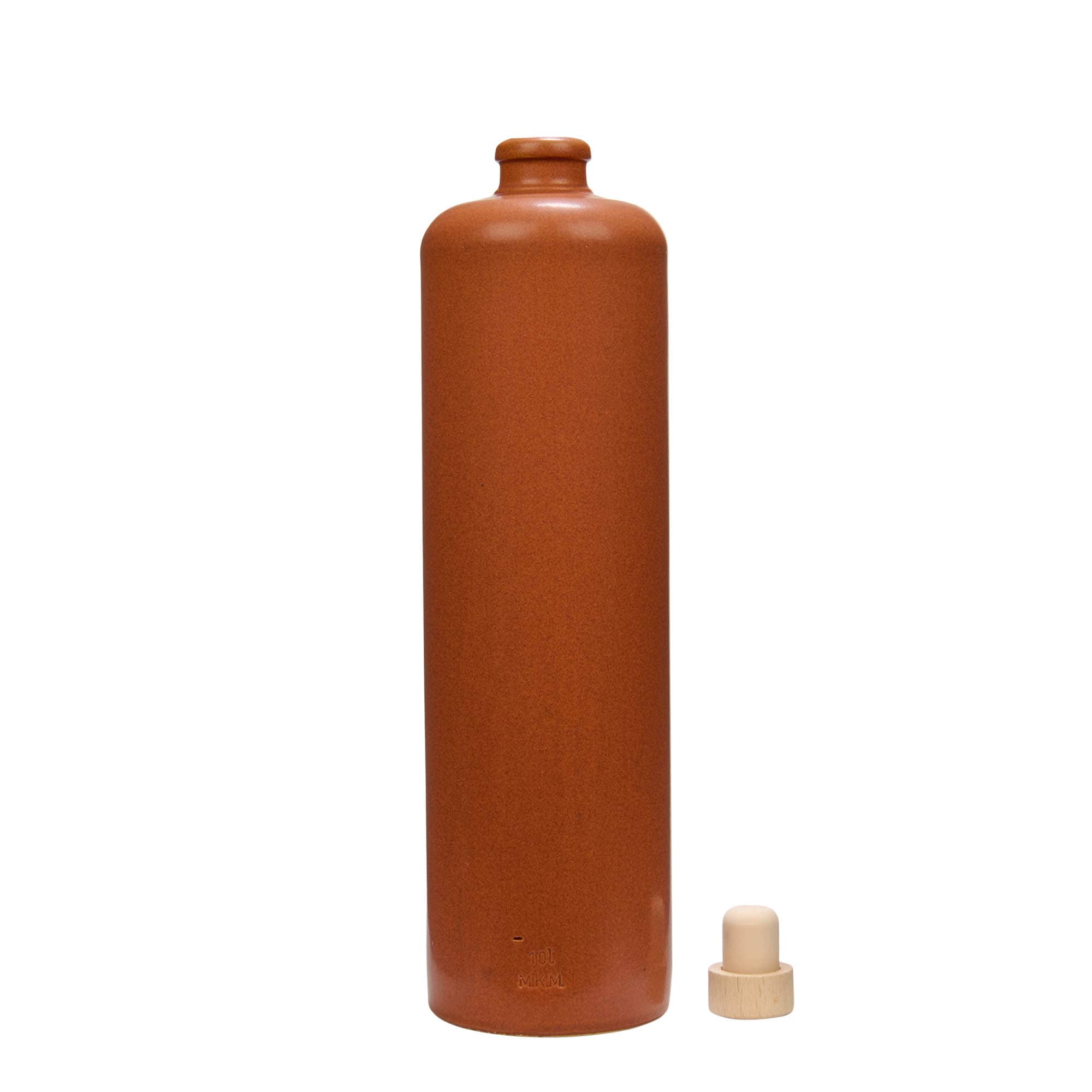 1.000 ml agyagedény, kőedény, vörösbarna, nyílás: parafa