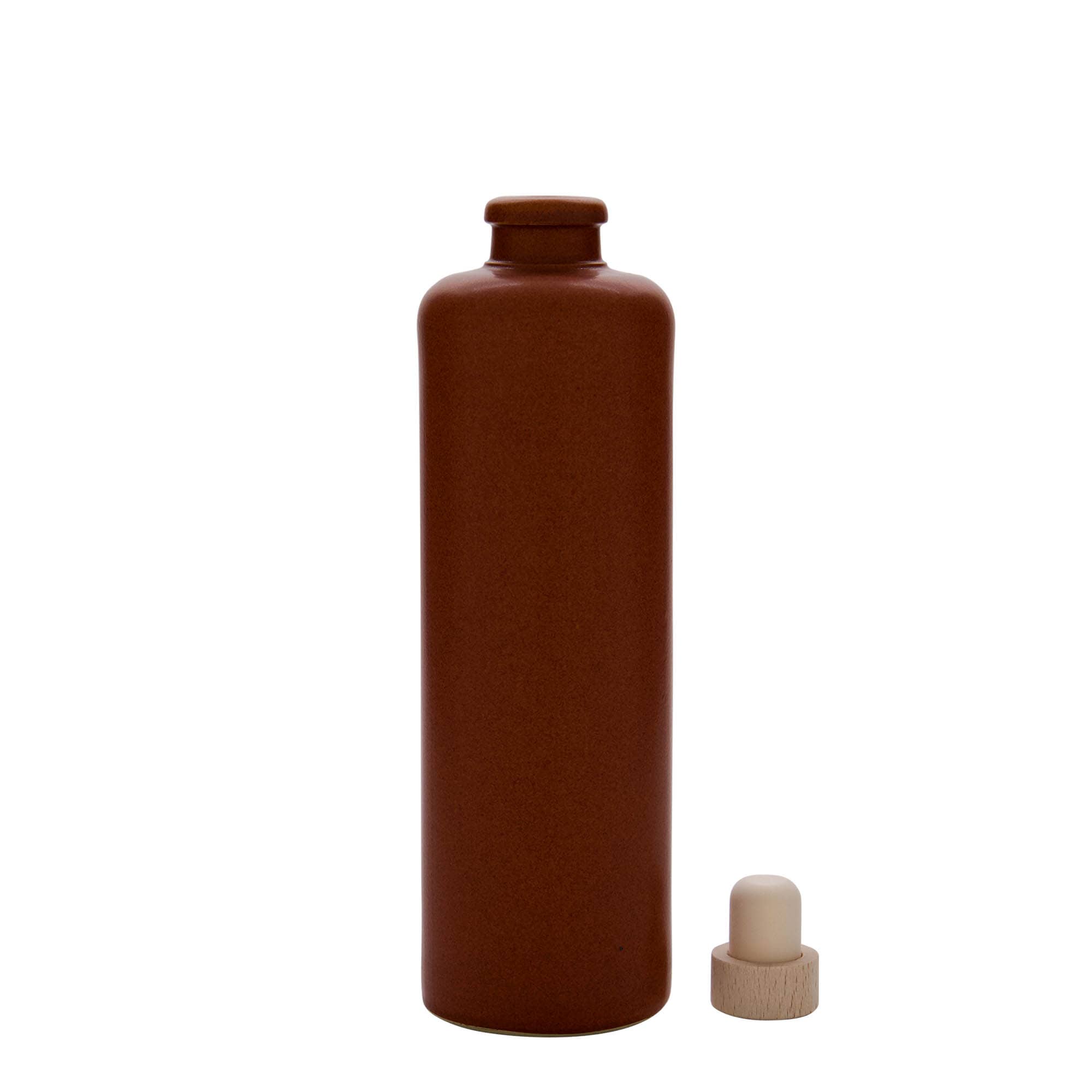500 ml agyagedény, kőedény, vöröses-barna, száj: parafa