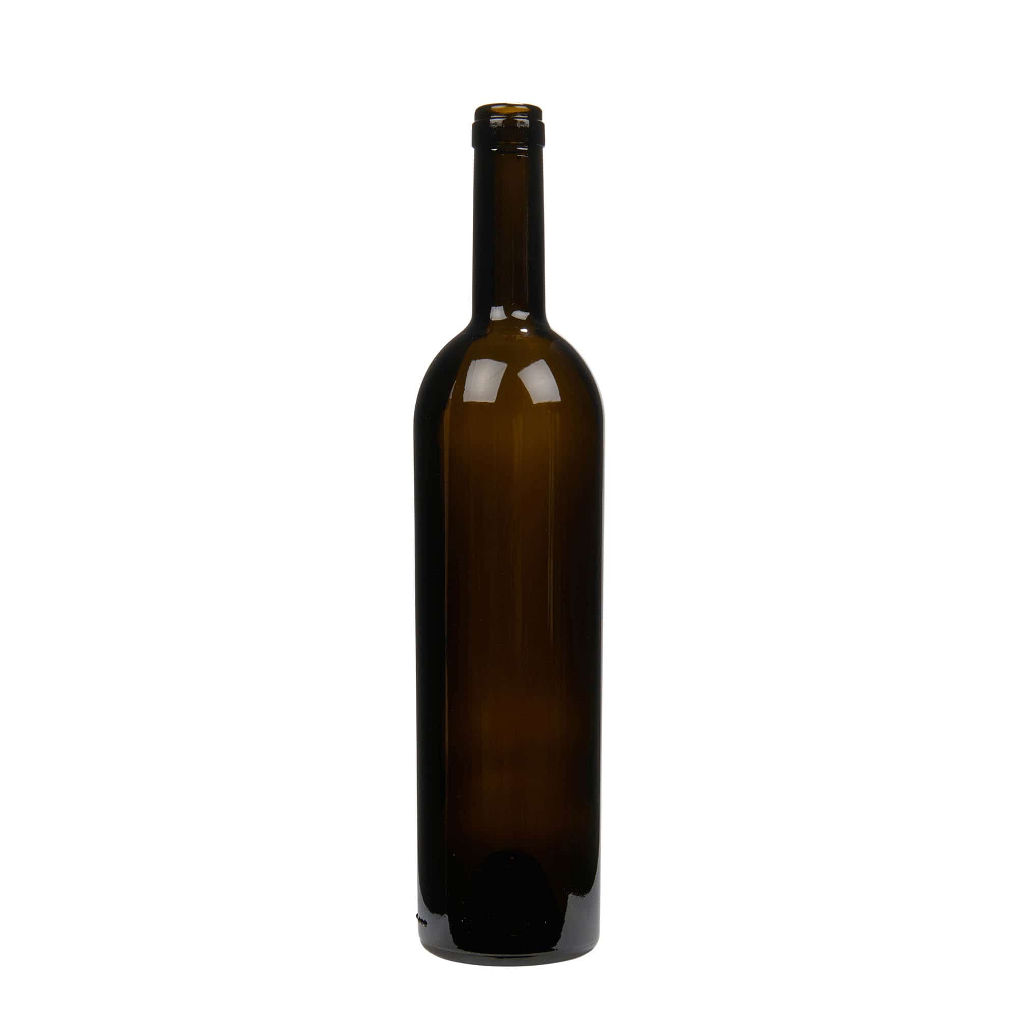750 ml-es borospalack 'Liberty', antikzöld, szájnyílás: parafadugó