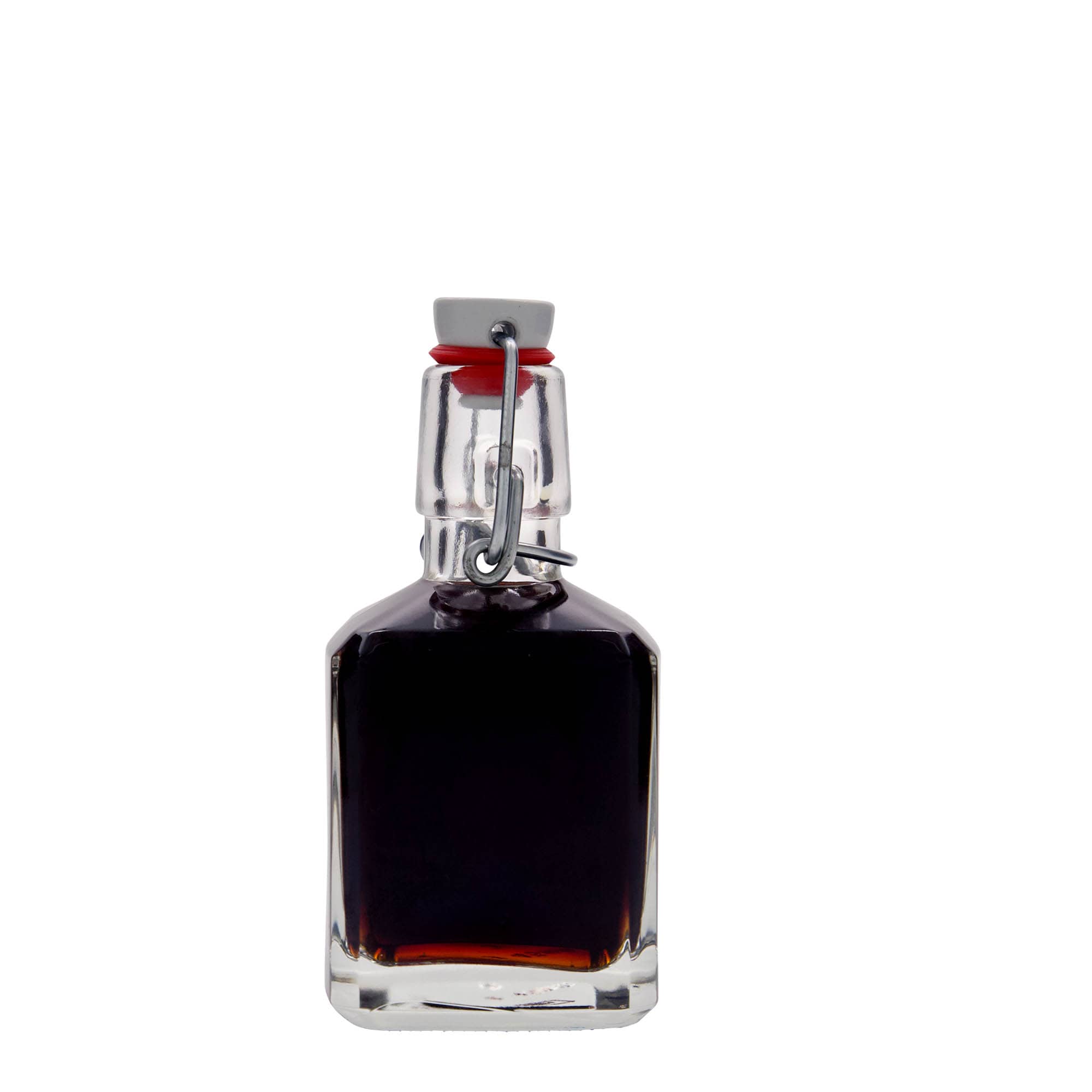 200 ml üvegpalack 'Kubica', négyzet alakú, nyílás: patentzár