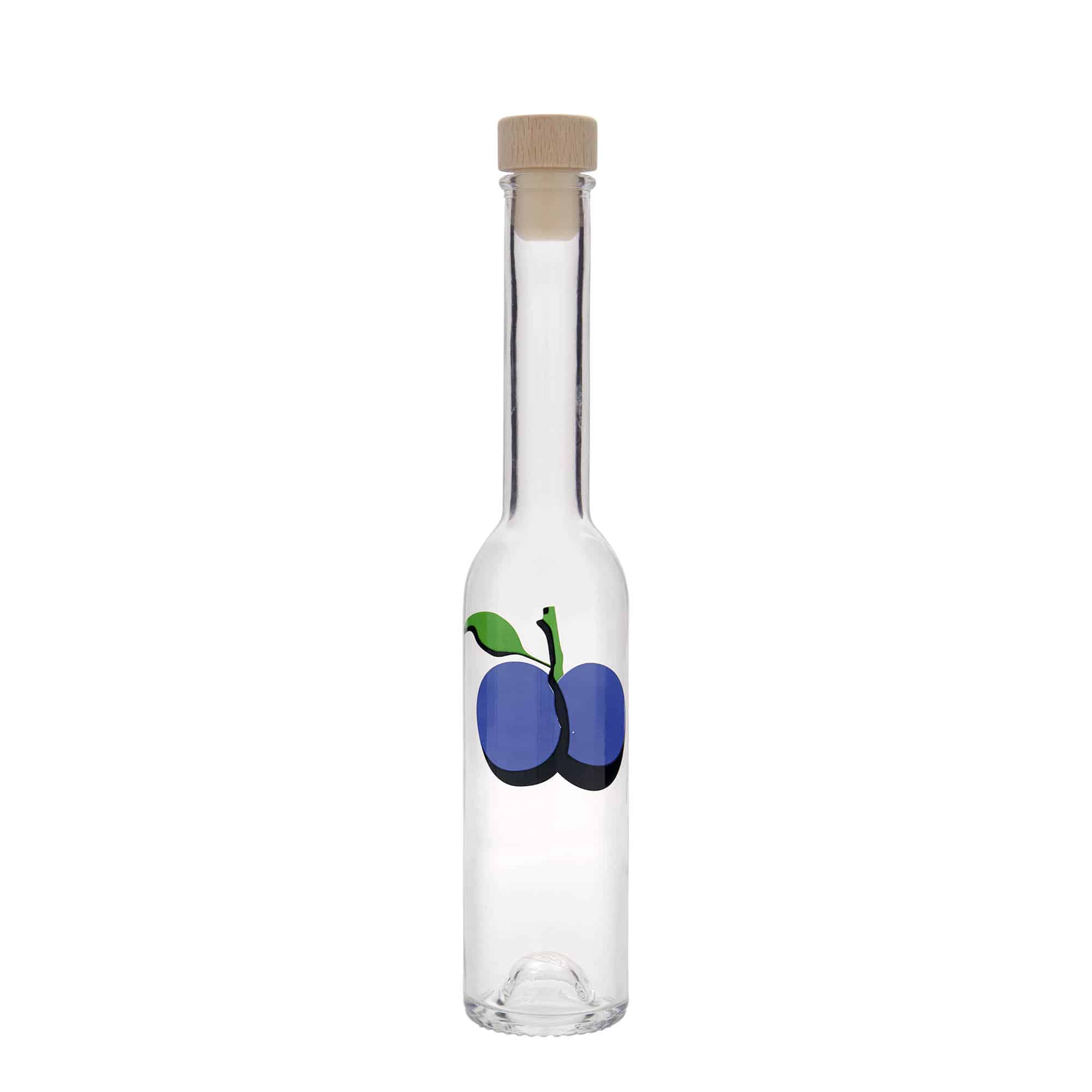 200 ml üvegpalack 'Opera', motívum: szilva, nyak: parafa