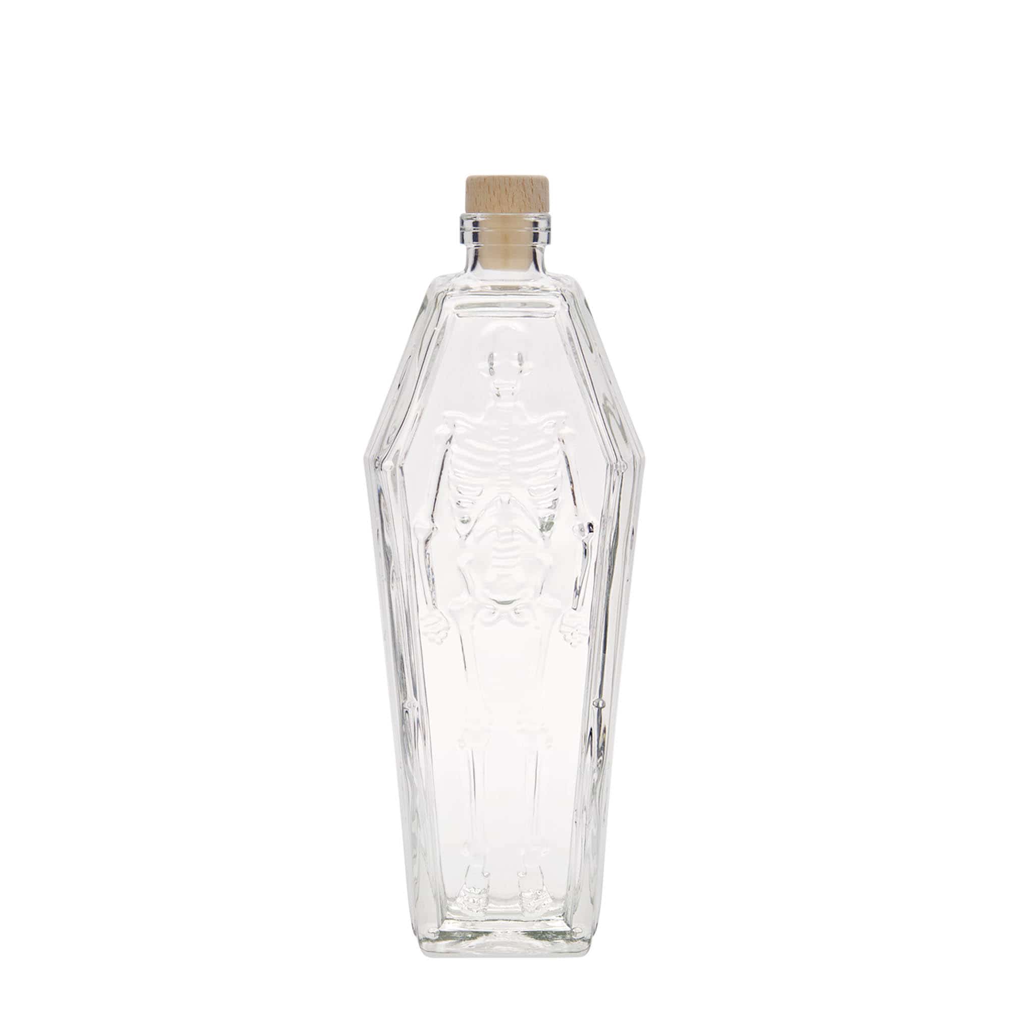 200 ml üvegpalack 'koporsó', nyílás: parafa