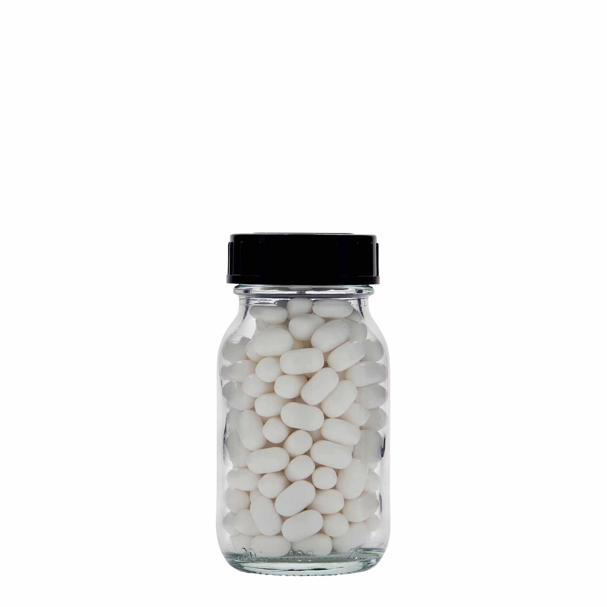 100 ml széles nyakú üveg, nyílás: DIN 40
