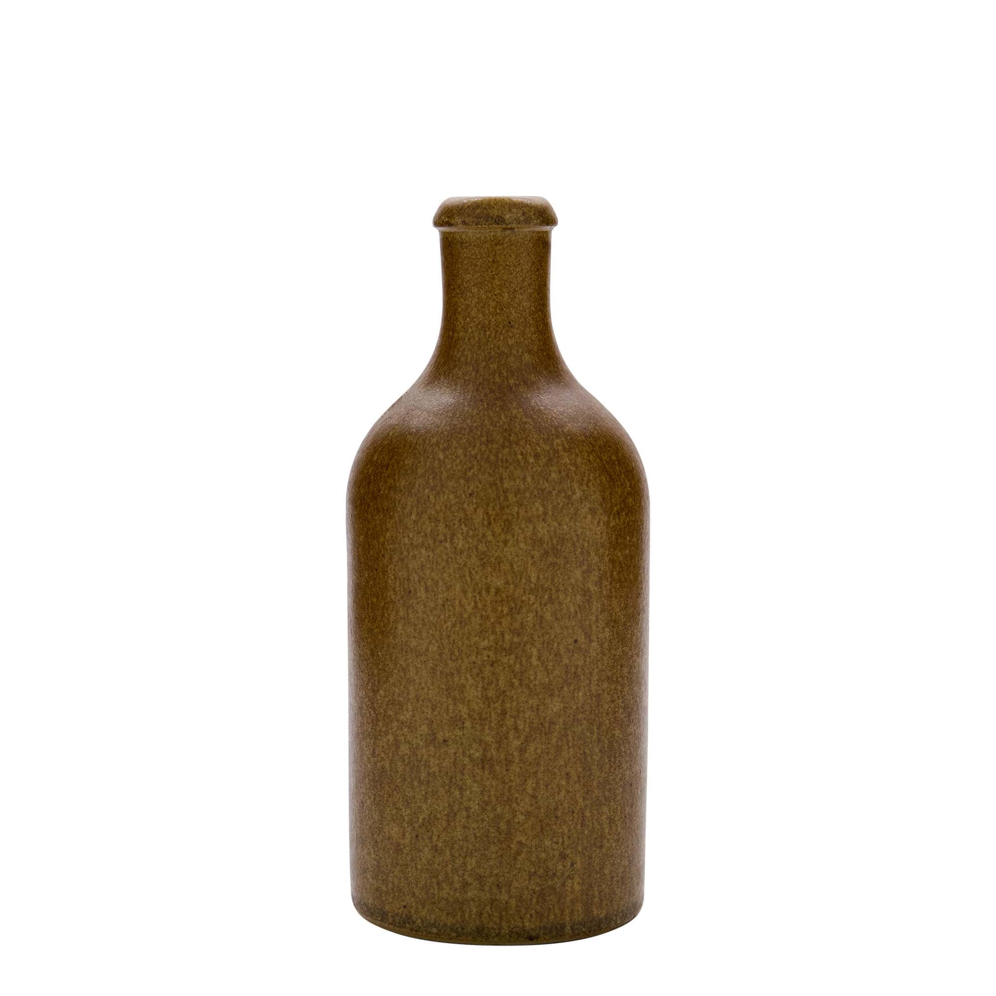 500 ml agyagedény, kőedény, barna-kristály, száj: parafa