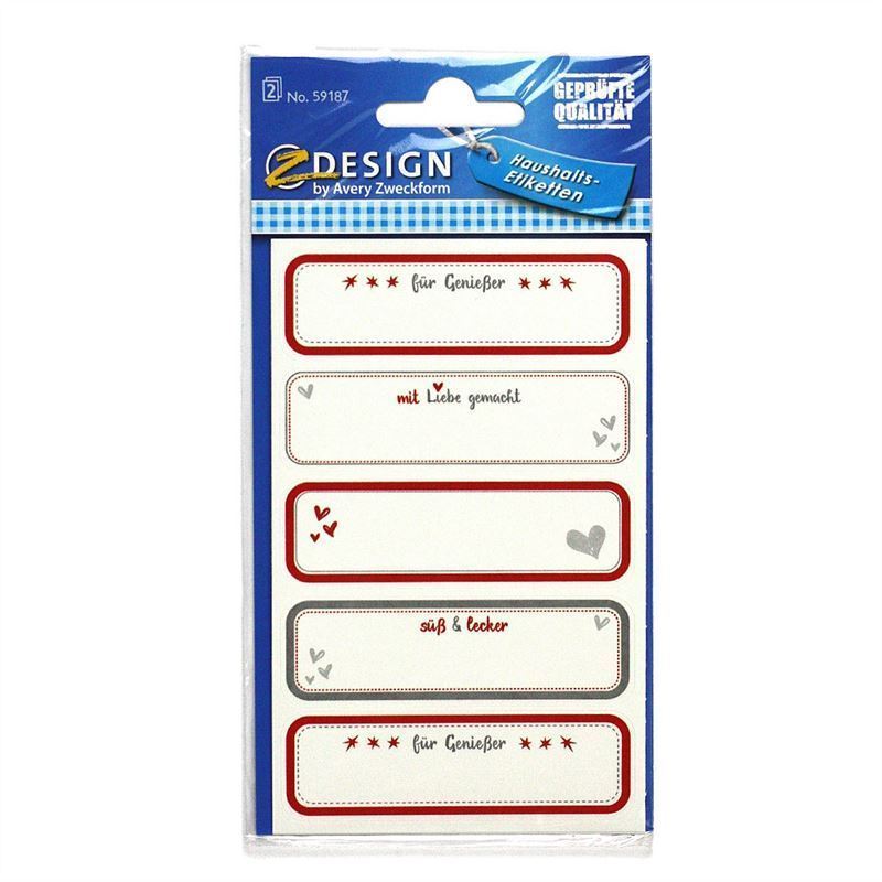 Zweckform címkék „Házi készítésű”, téglalap alakú, papír, többszínű Zweckform címkék „Házi készítésű”, téglalap alakú, papír, többszínű