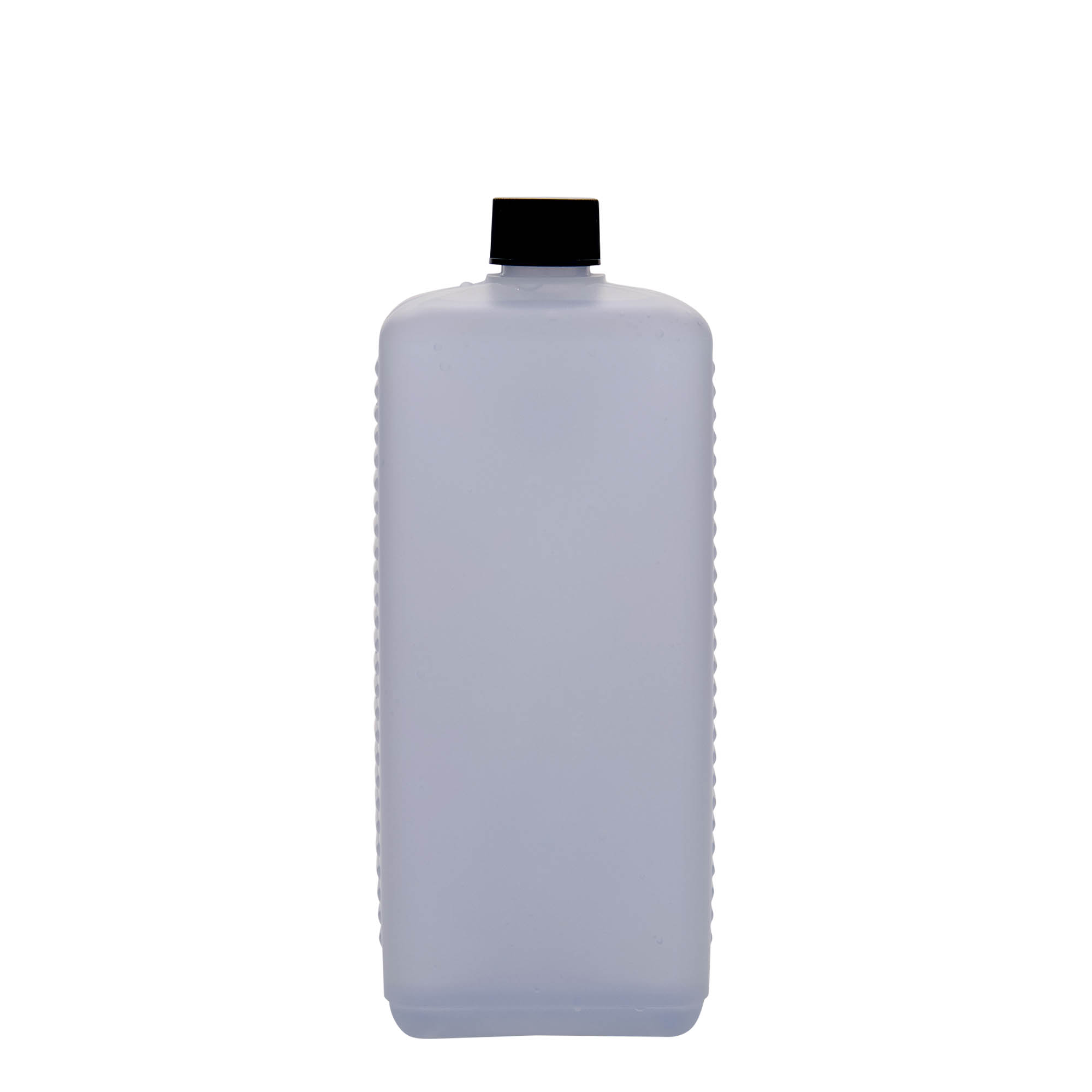 1.000 ml kannás palack, téglalap alakú, HDPE műanyag, természetes, nyílás: DIN 25 EPE 1.000 ml kannás palack, téglalap alakú, HDPE műanyag, természetes, nyílás: DIN 25 EPE