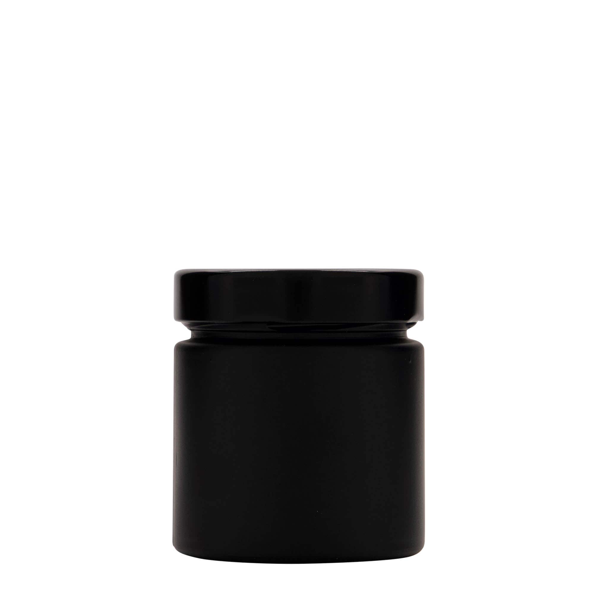 220 ml kerek üveg 'Aurora', fekete, nyílás: Deep-Twist-Off (DTO 66)