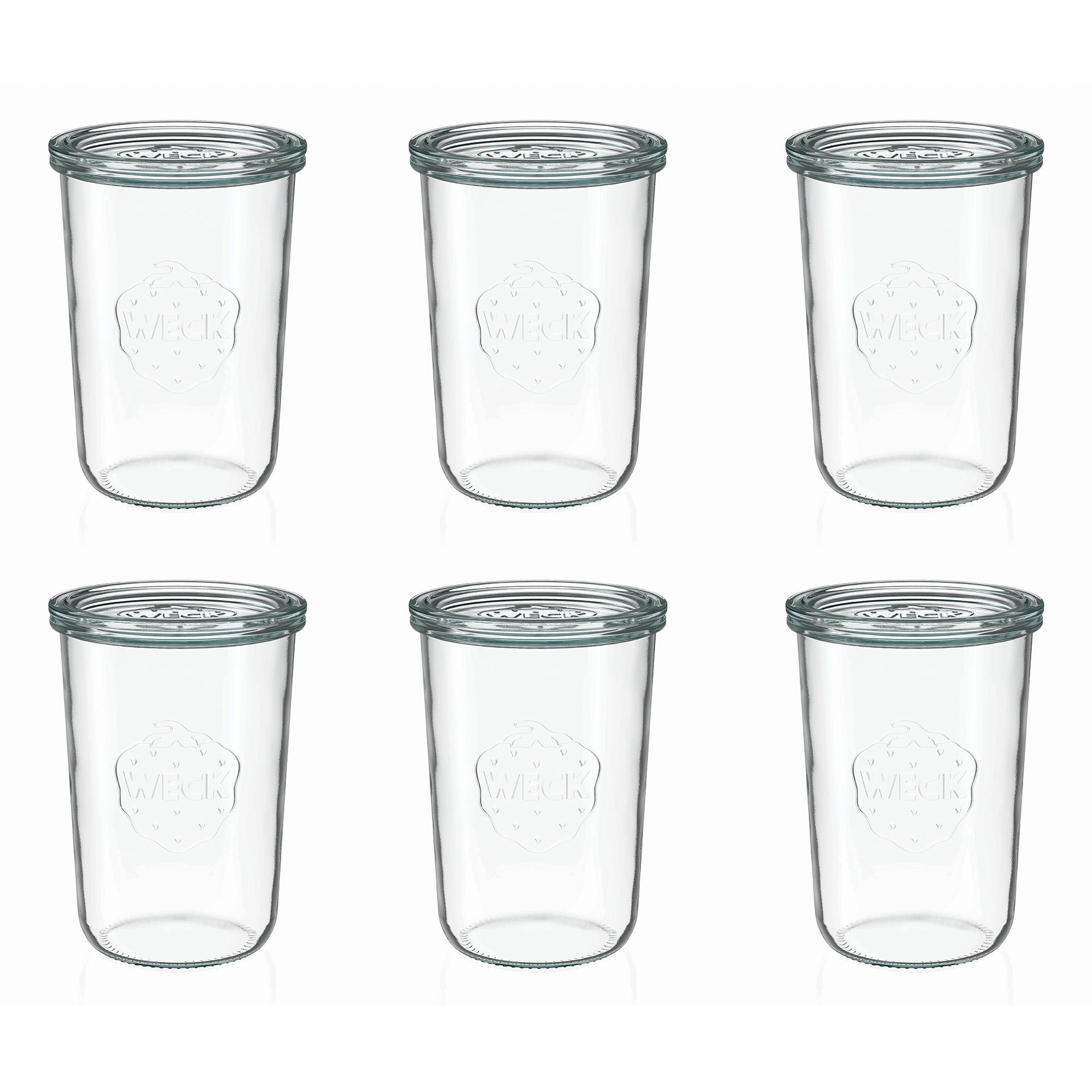 6x 850 ml Felfordítható WECK-üveg üvegfedéllel RR 100