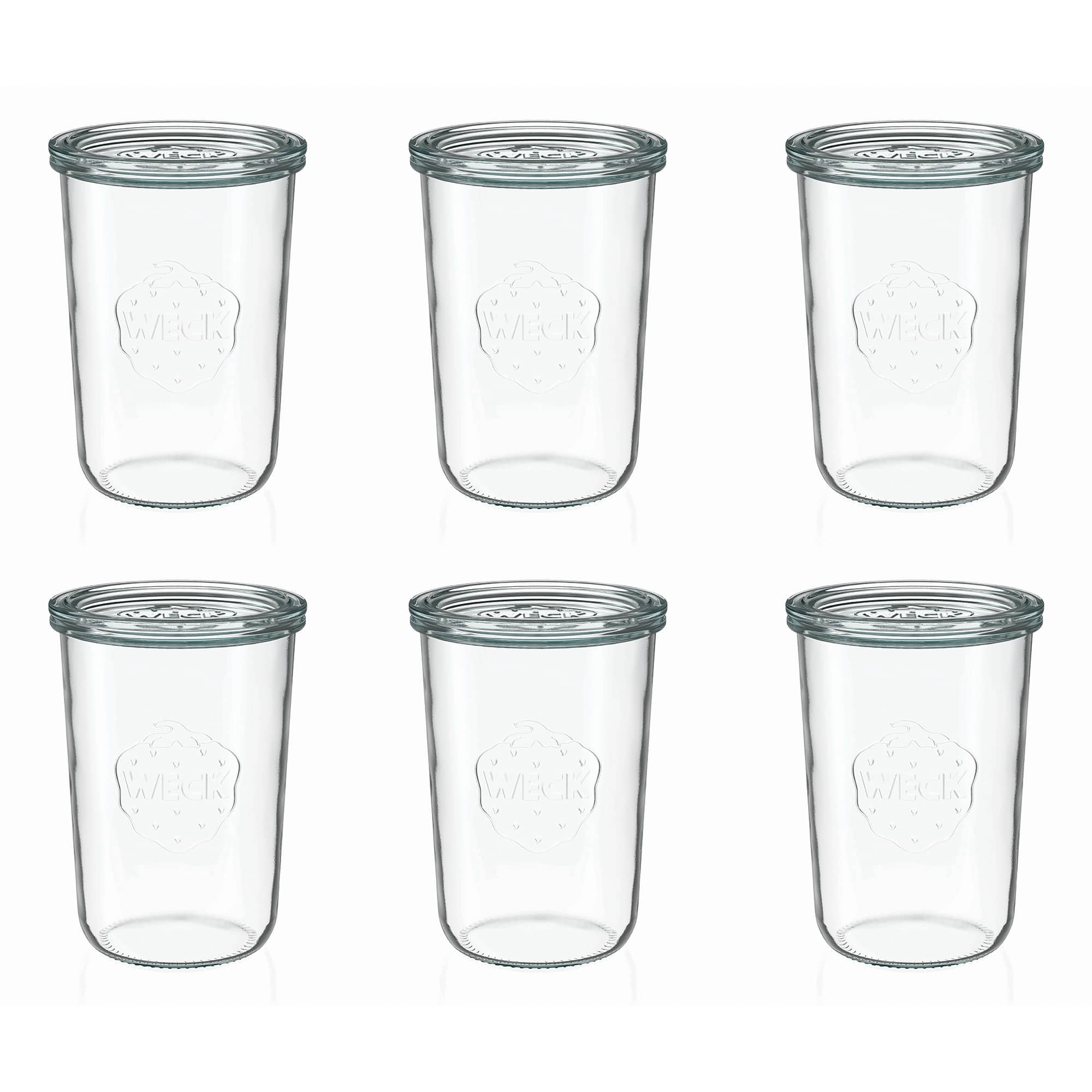 6x 850 ml Felfordítható WECK-üveg üvegfedéllel RR 100