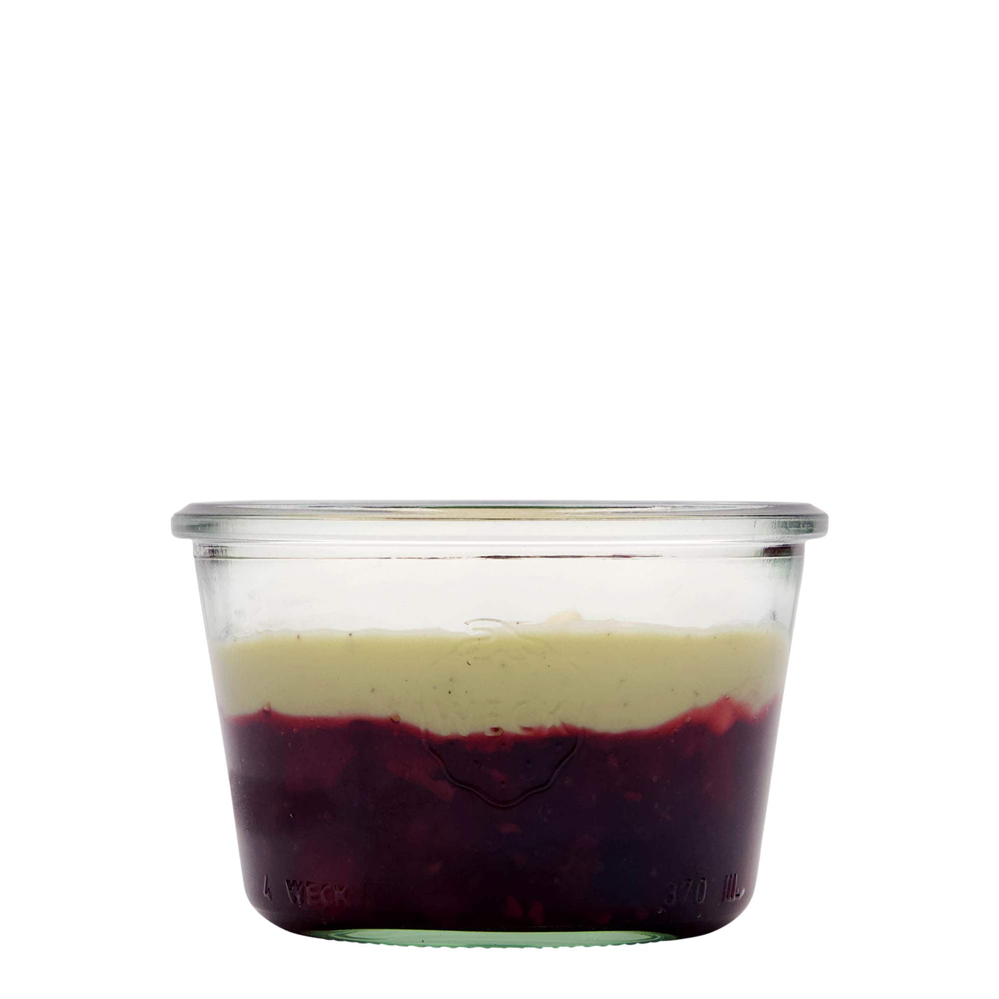 370 ml WECK fordított üvegedény, nyílás: kerek perem