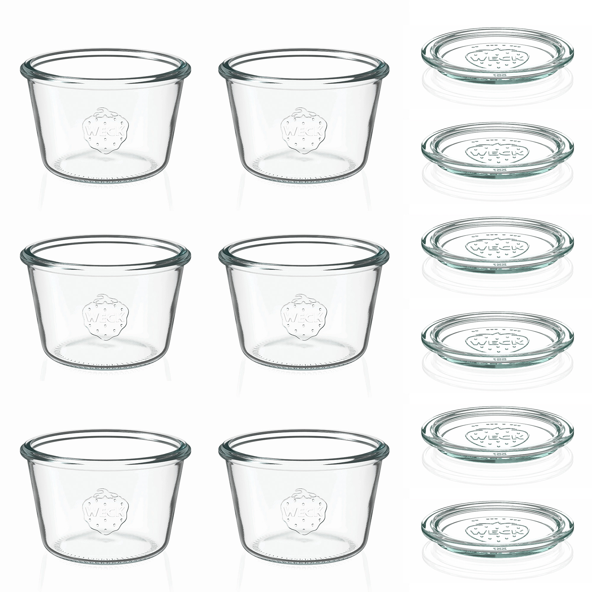 6x 370 ml Felfordítható WECK-üveg üvegfedéllel RR 100