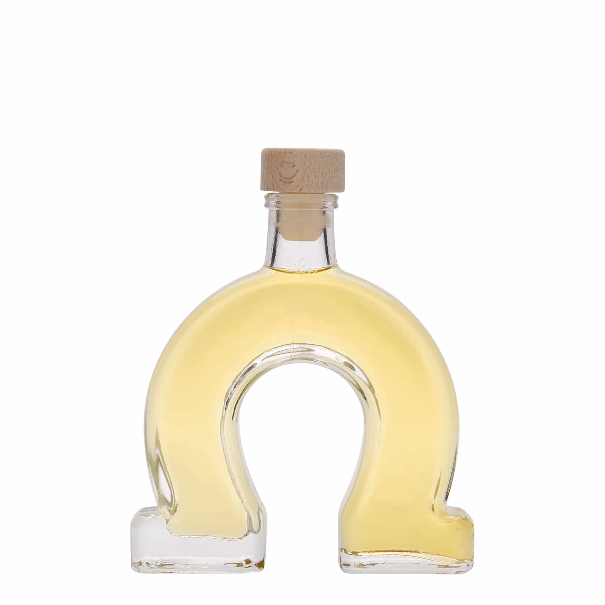 100 ml-es üvegpalack 'Hufeisen', szájnyílás: parafadugó