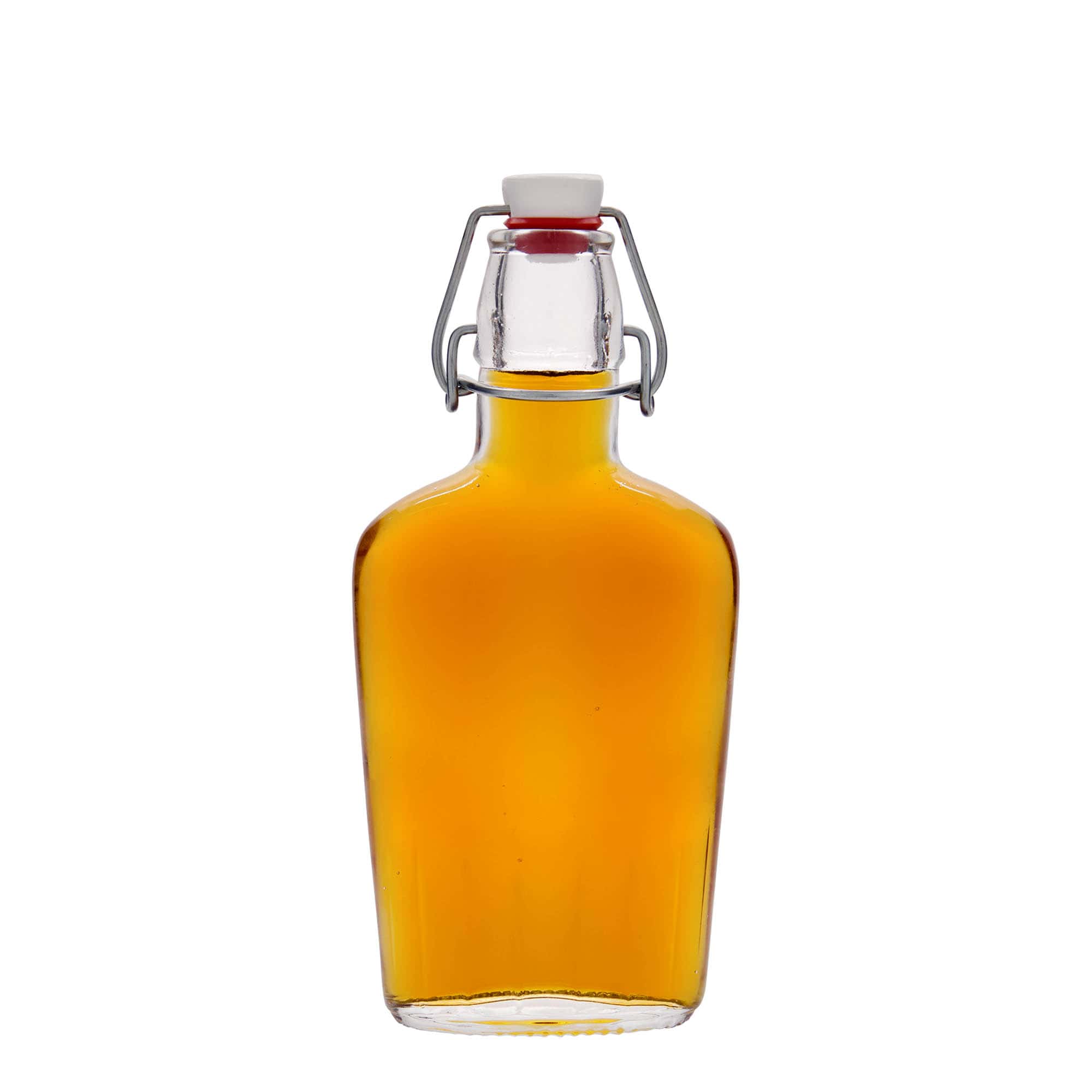 250 ml-es üvegpalack 'Fiaschetta', ovális, szájnyílás: csatos zár