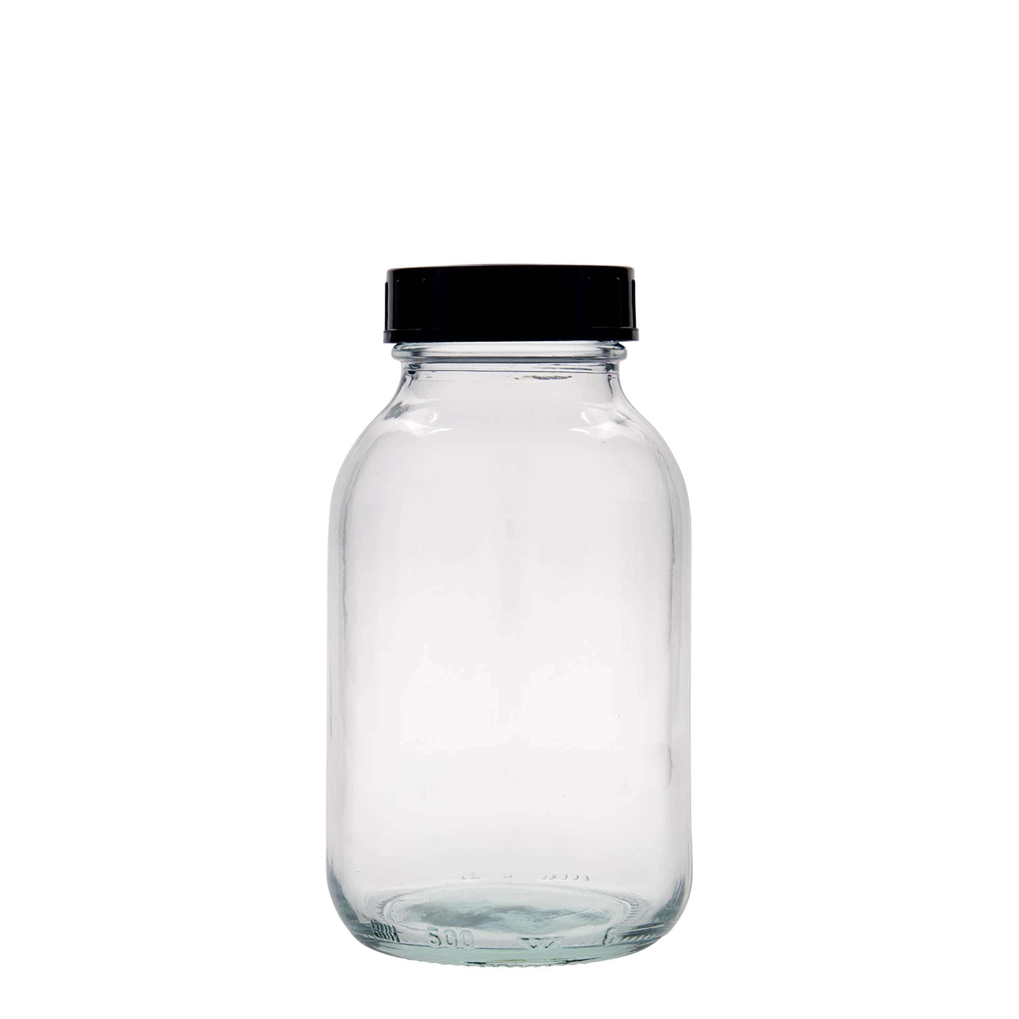 500 ml széles szájú üveg, nyílás: DIN 55