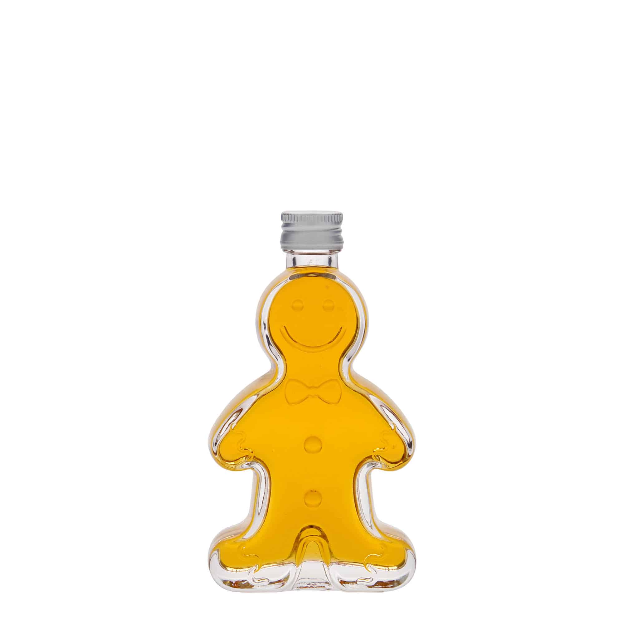 50 ml-es üvegpalack 'Lebkuchenmann', szájnyílás: PP 18