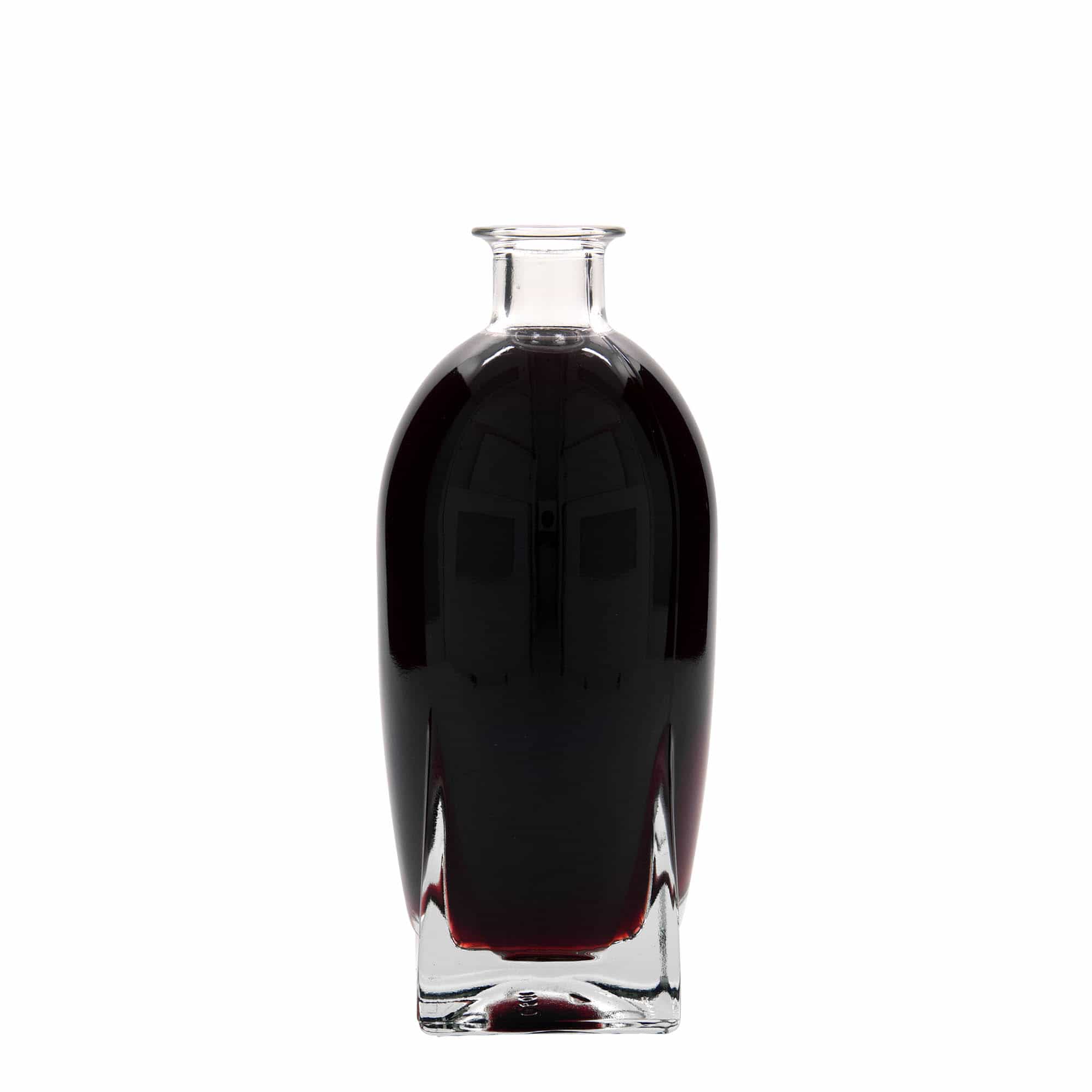 500 ml-es üvegpalack 'Zino', négyzet alakú, szájnyílás: parafadugó