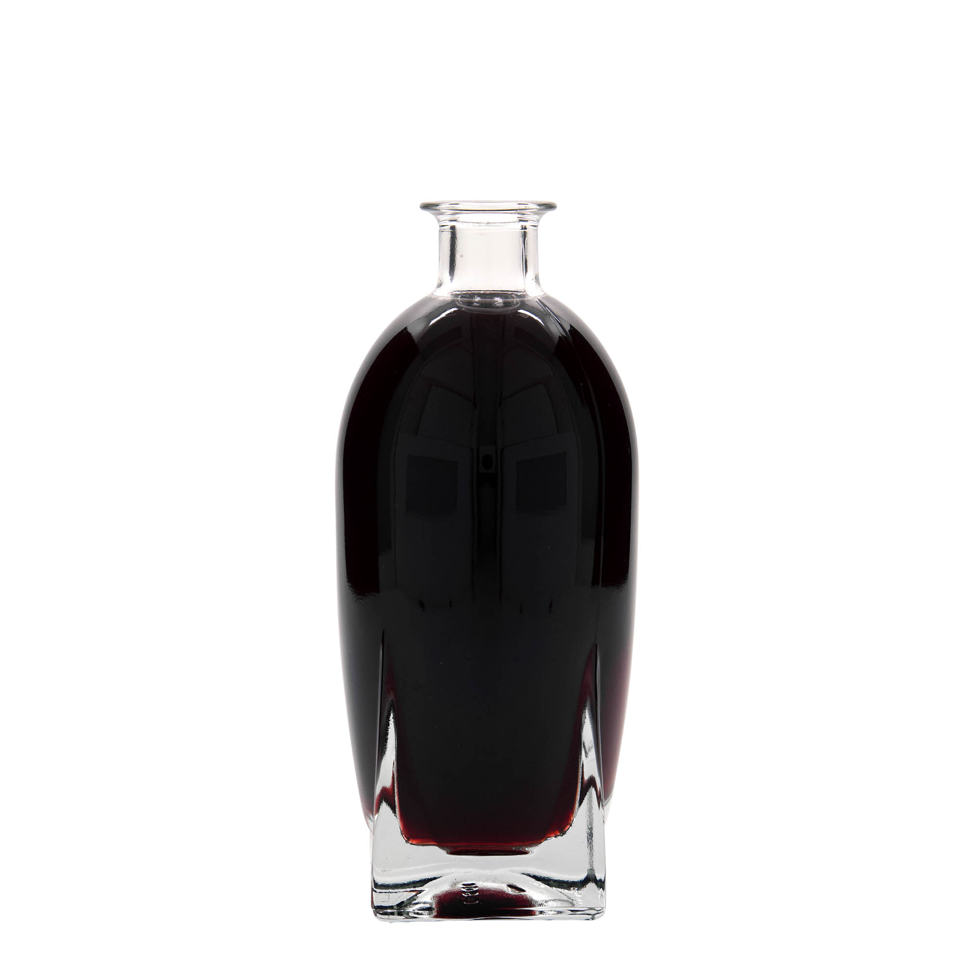 500 ml üvegpalack 'Zino', négyzet alakú, nyílás: parafa