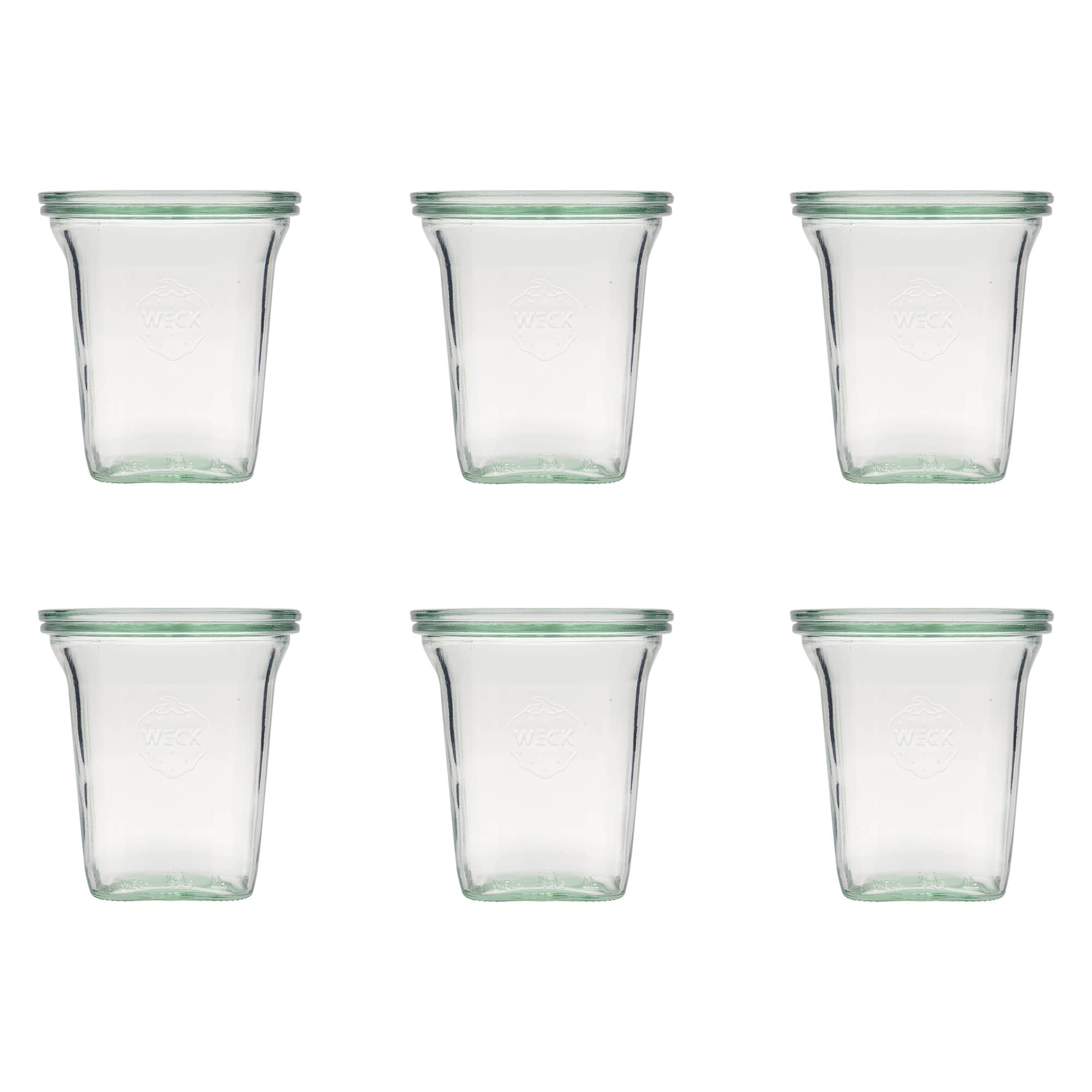 6x 545 ml WECK Quadro-üveg üvegfedéllel RR 100