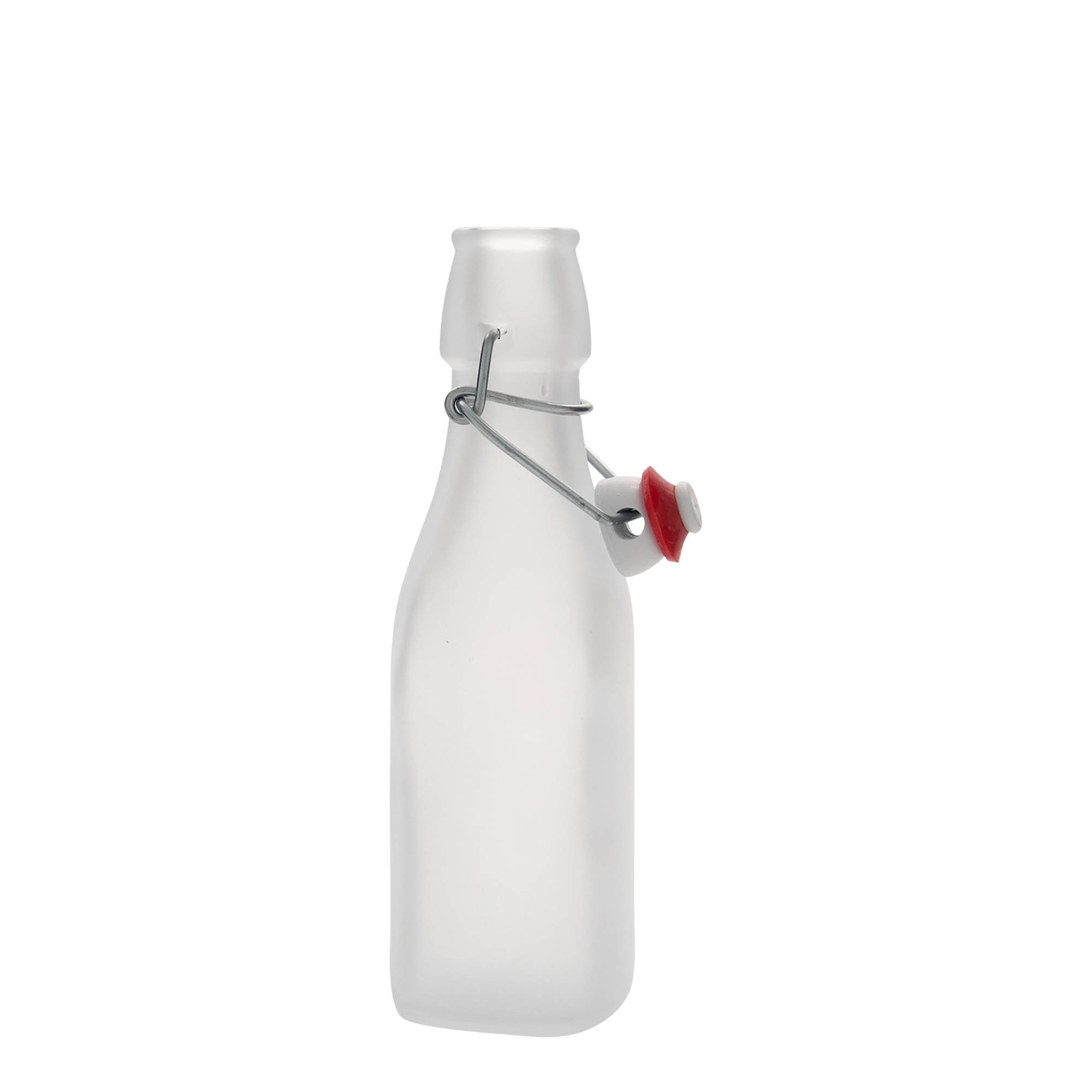 250 ml üveges palack 'Swing, négyzet alakú, fehér, nyílás: füles zár' 250 ml üveges palack 'Swing, négyzet alakú, fehér, nyílás: füles zár'