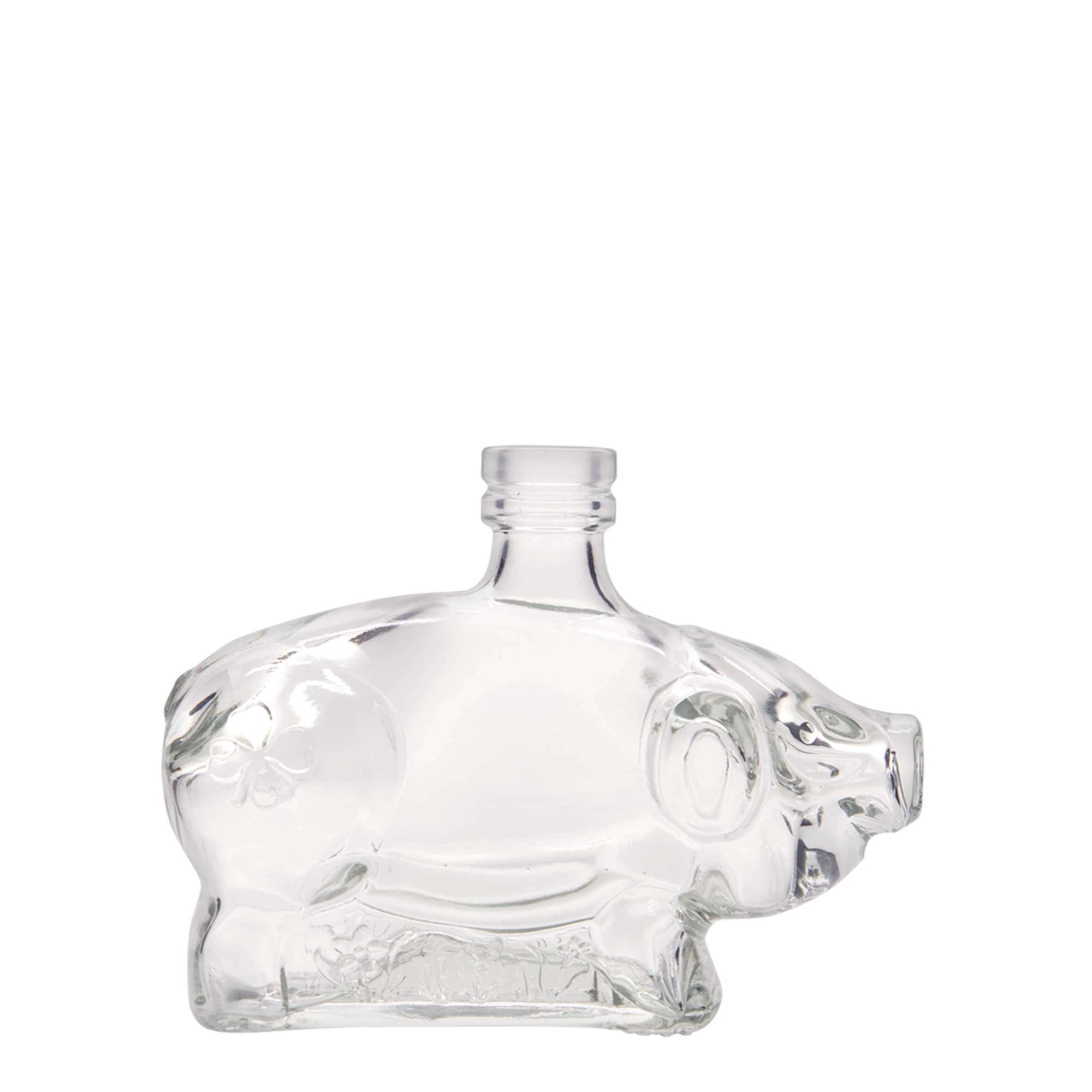 200 ml üveges palack 'Szerencsekismalac', nyílás: parafa dugó