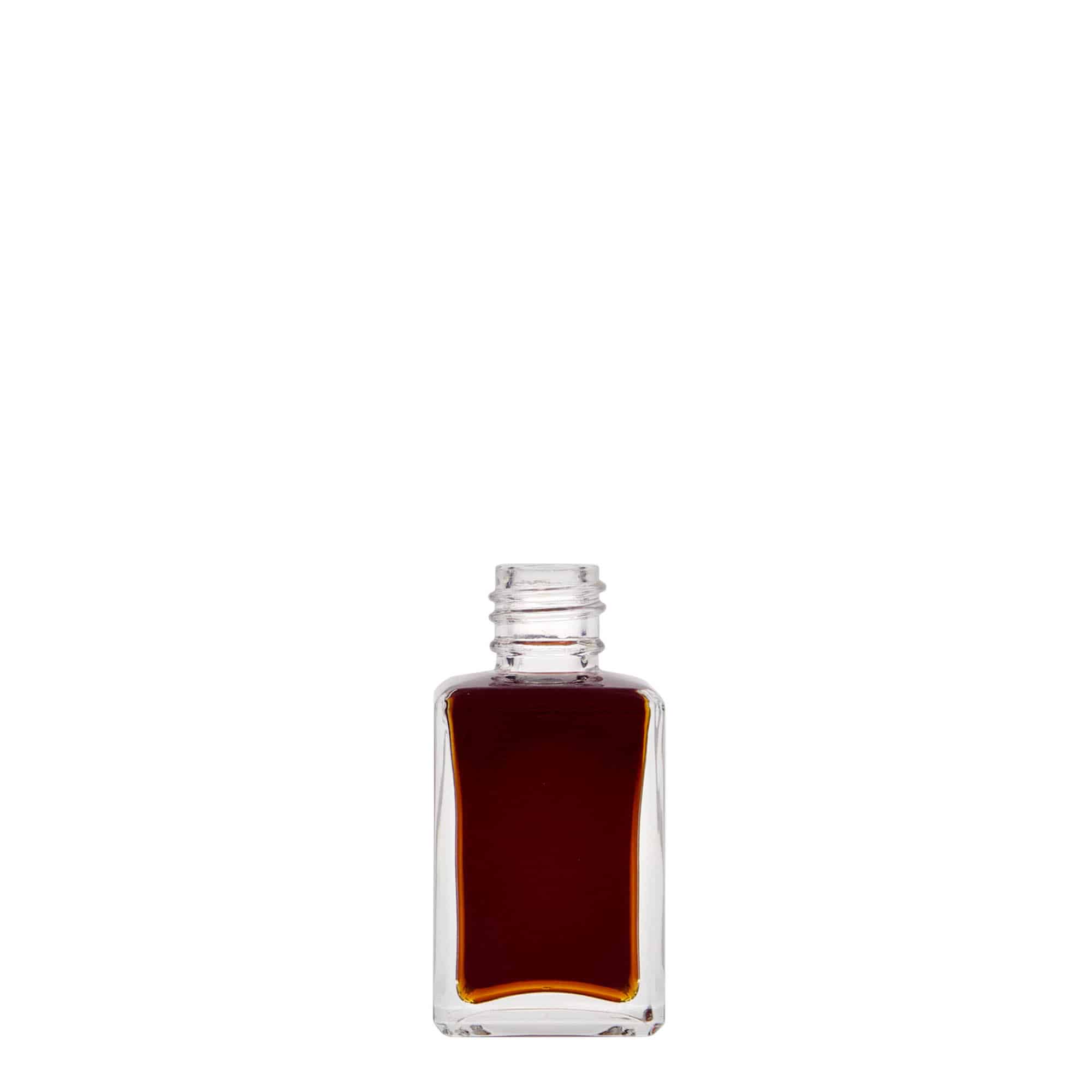 30 ml üvegpalack 'Tamme', négyzet alakú, nyílás: PP 18