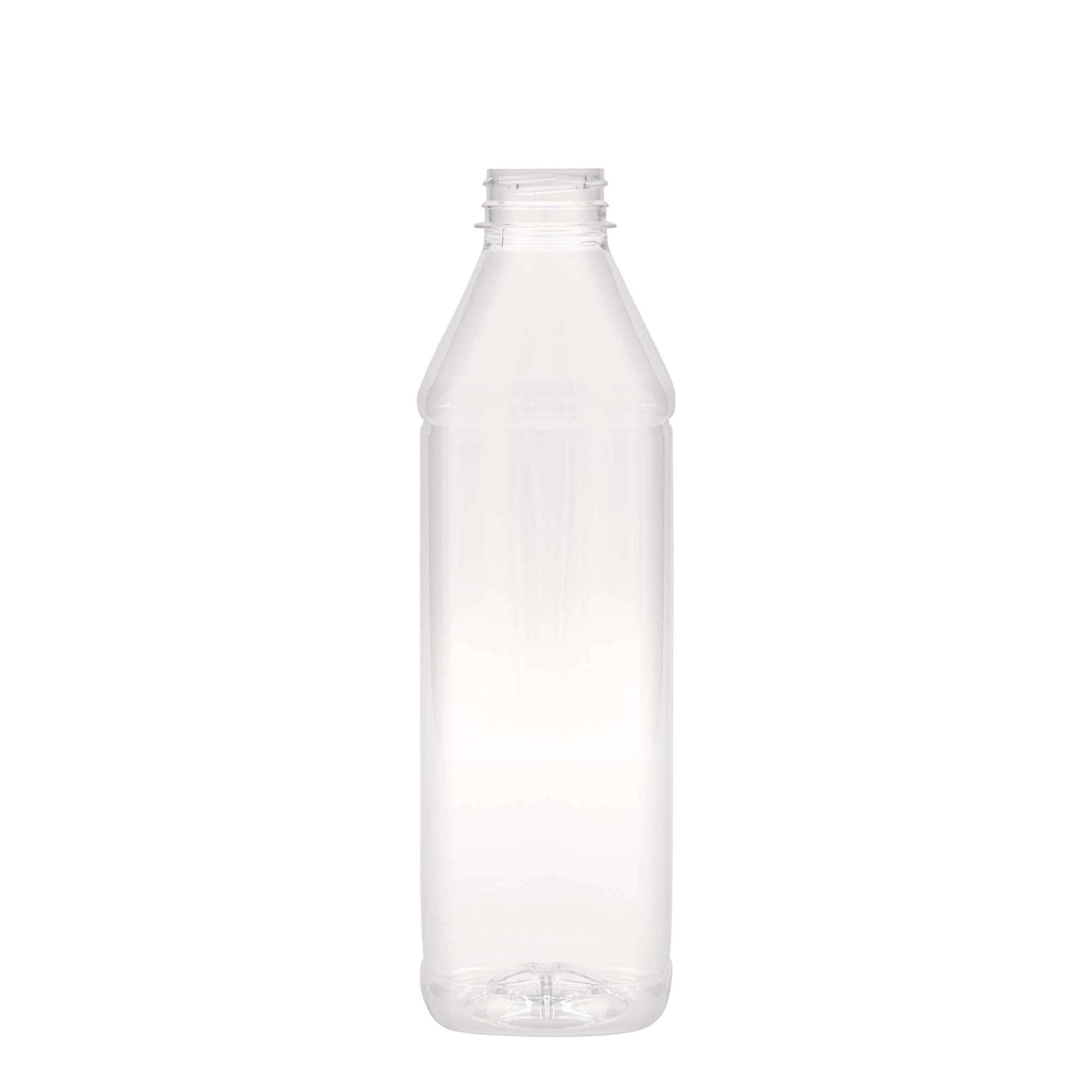 1.000 ml PET-palack 'Milk and Juice Carré', négyzet alakú, műanyag, nyílás: 38 mm