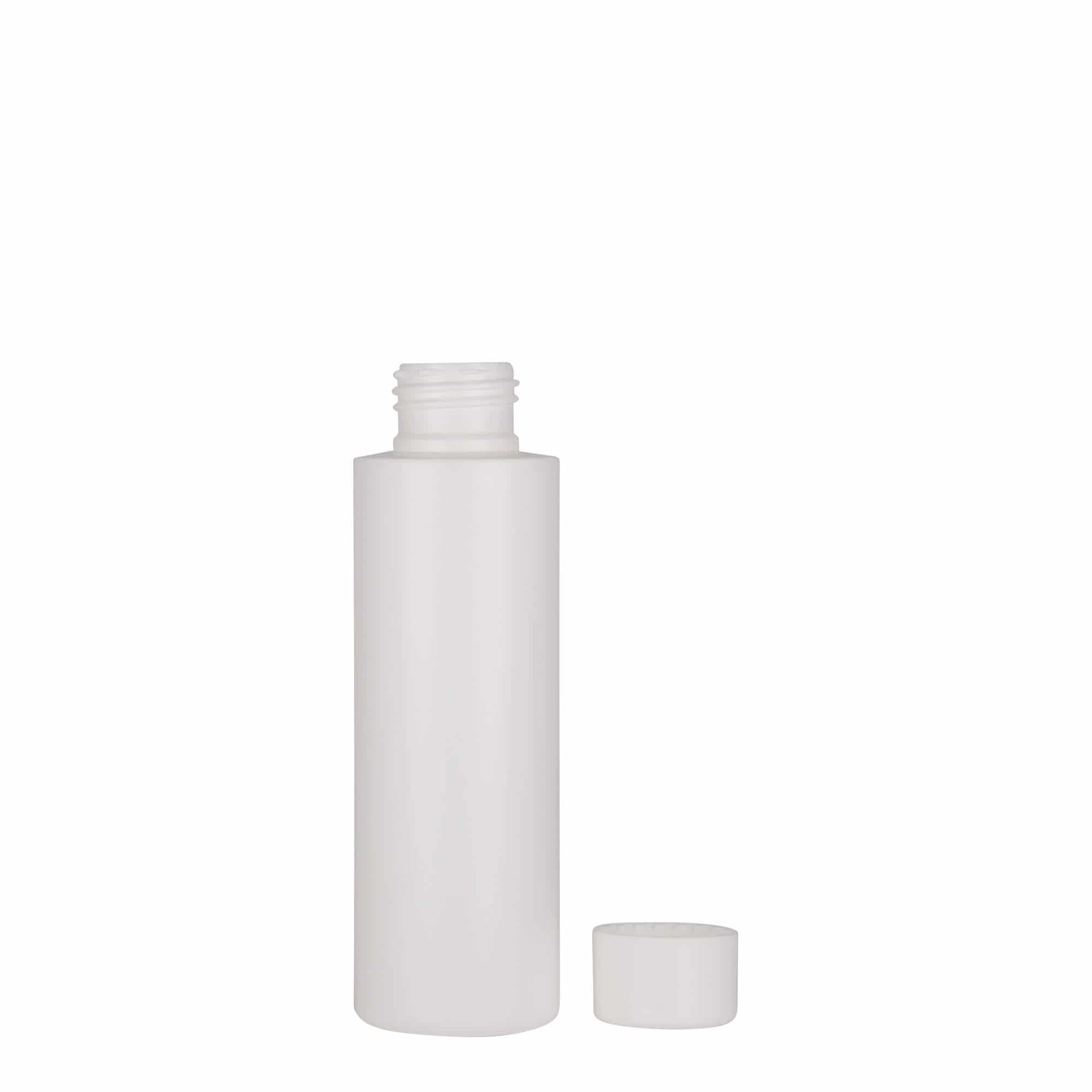 100 ml-es műanyag palack 'Pipe', HDPE, fehér, szájnyílás: GPI 24/410