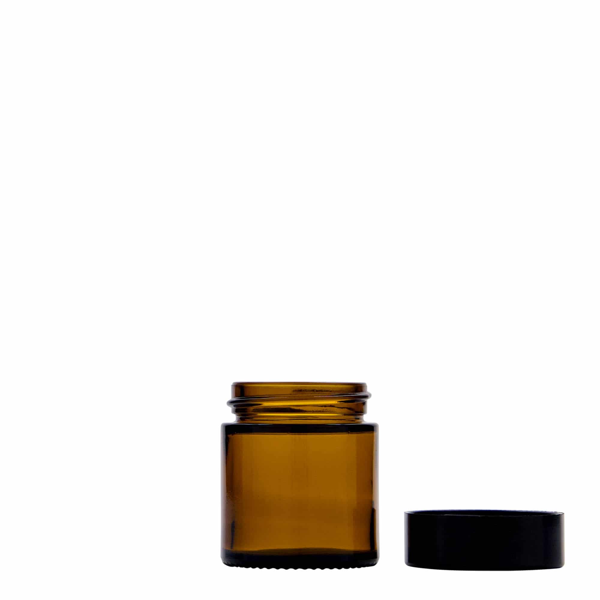 30 ml tégely 'Brown Line', üveg, barna, nyílás: csavarzár