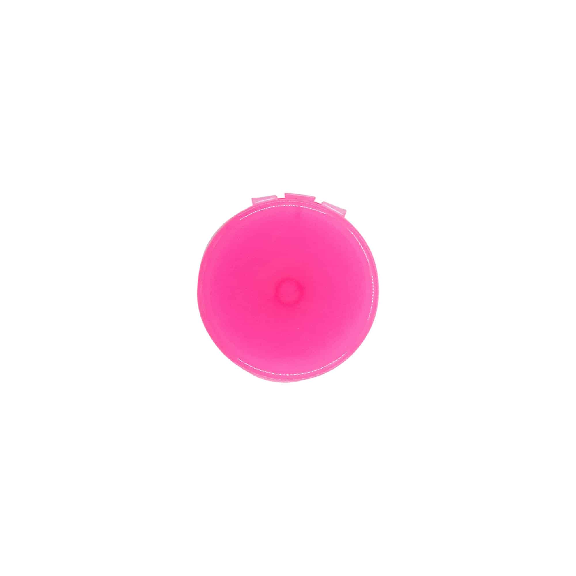 Fedeles csavaros kupak, PP-műanyag, pink, a következő szájnyíláshoz: 24/410