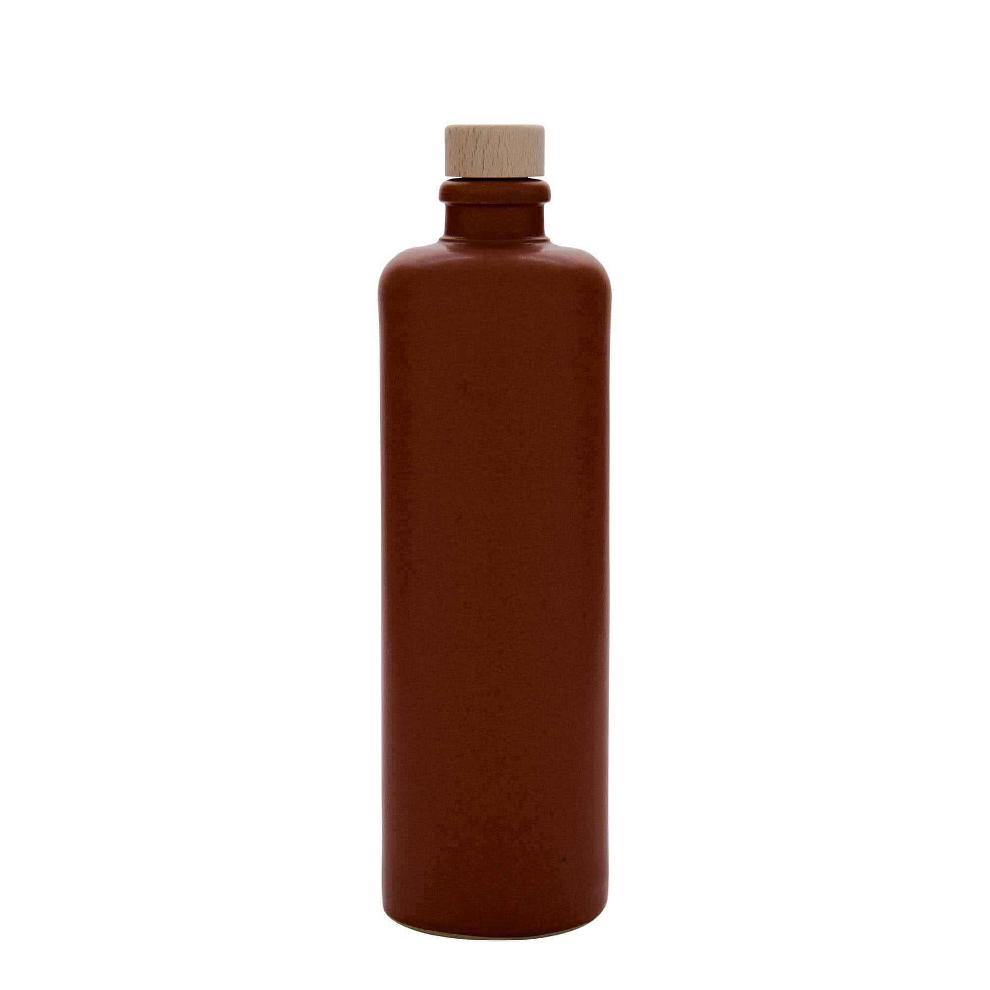 500 ml-es agyagkorsó, kőagyag, piros-barna, szájnyílás: parafadugó