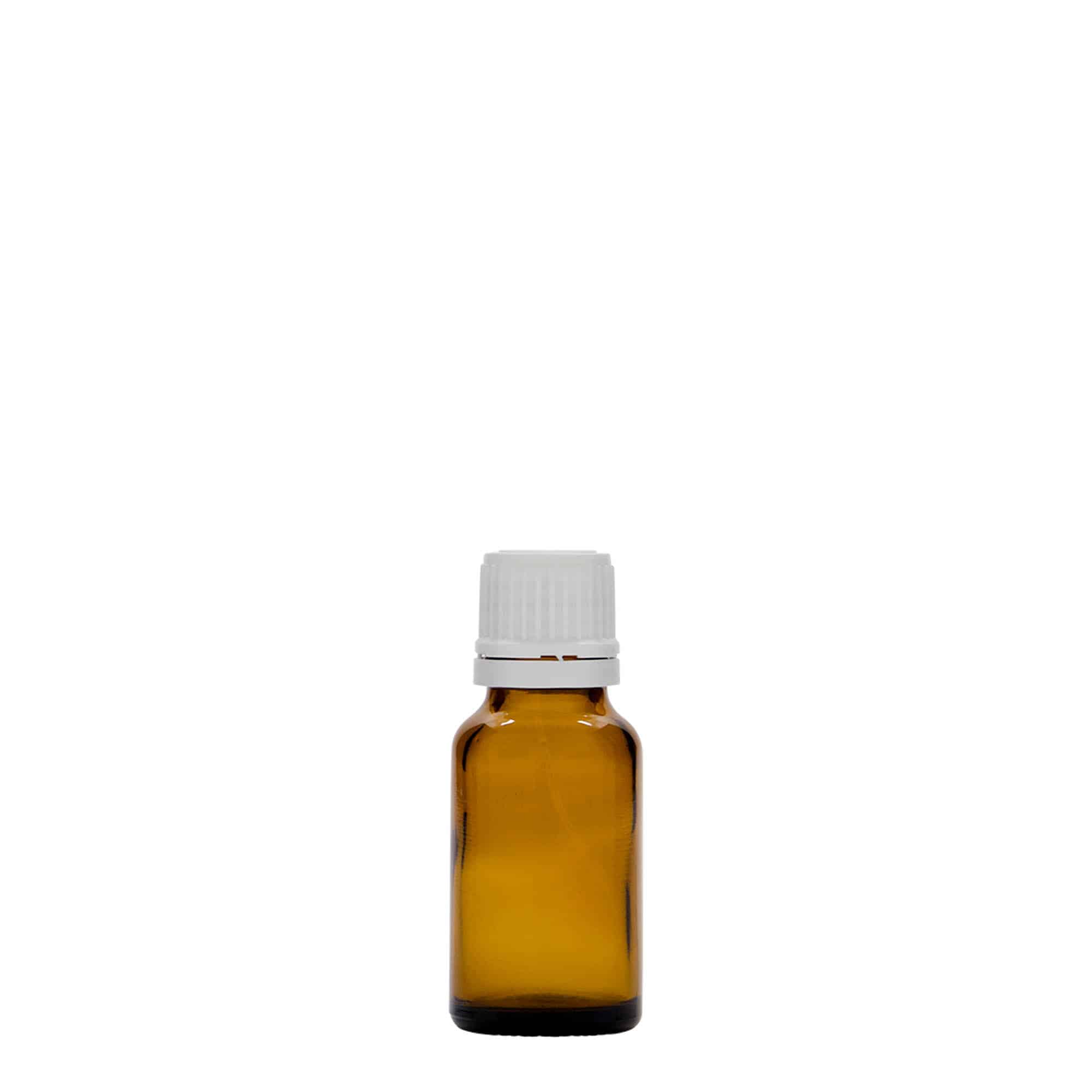 15 ml-es patikai üveg, üveg, barna, szájnyílás: DIN 18