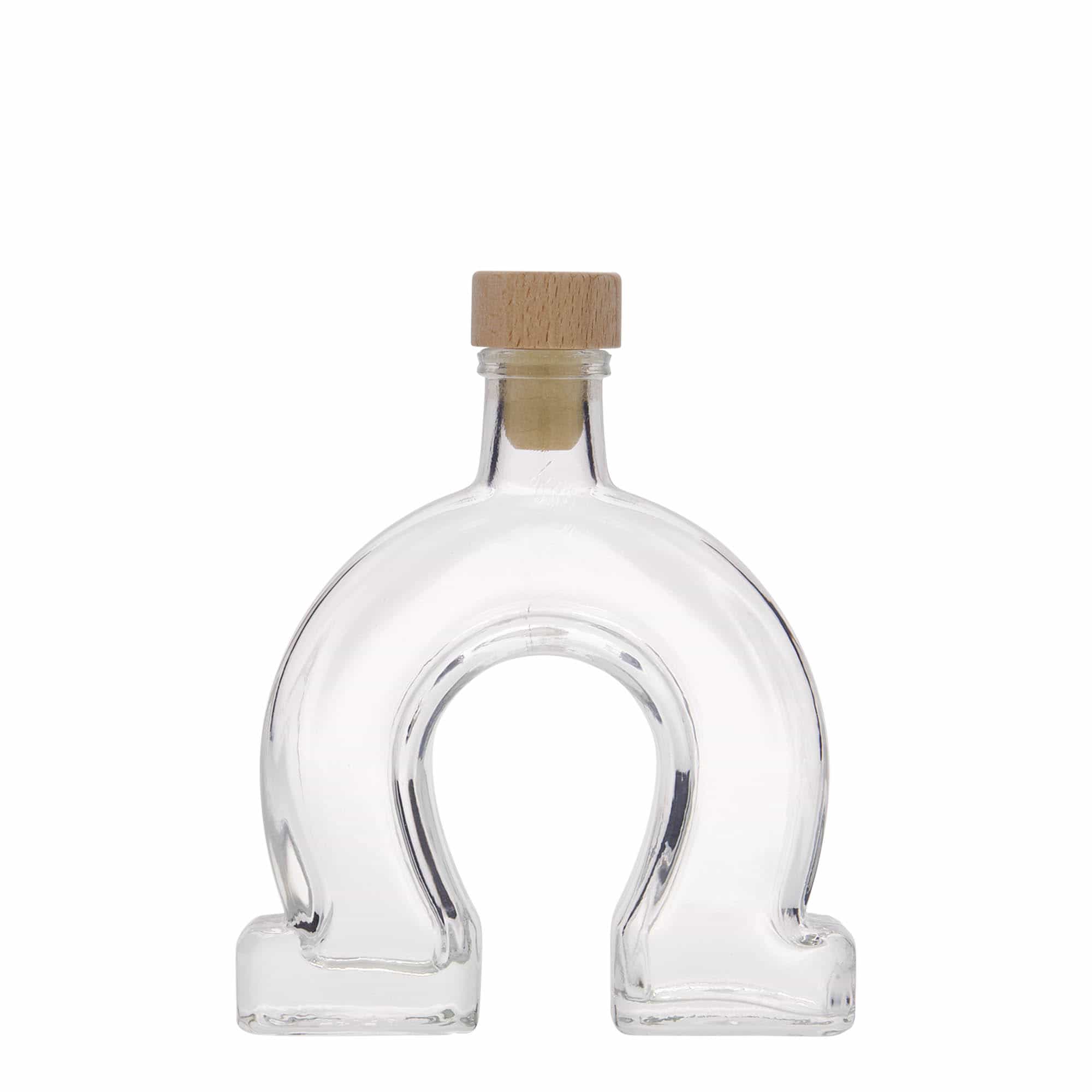 100 ml-es üvegpalack 'Hufeisen', szájnyílás: parafadugó