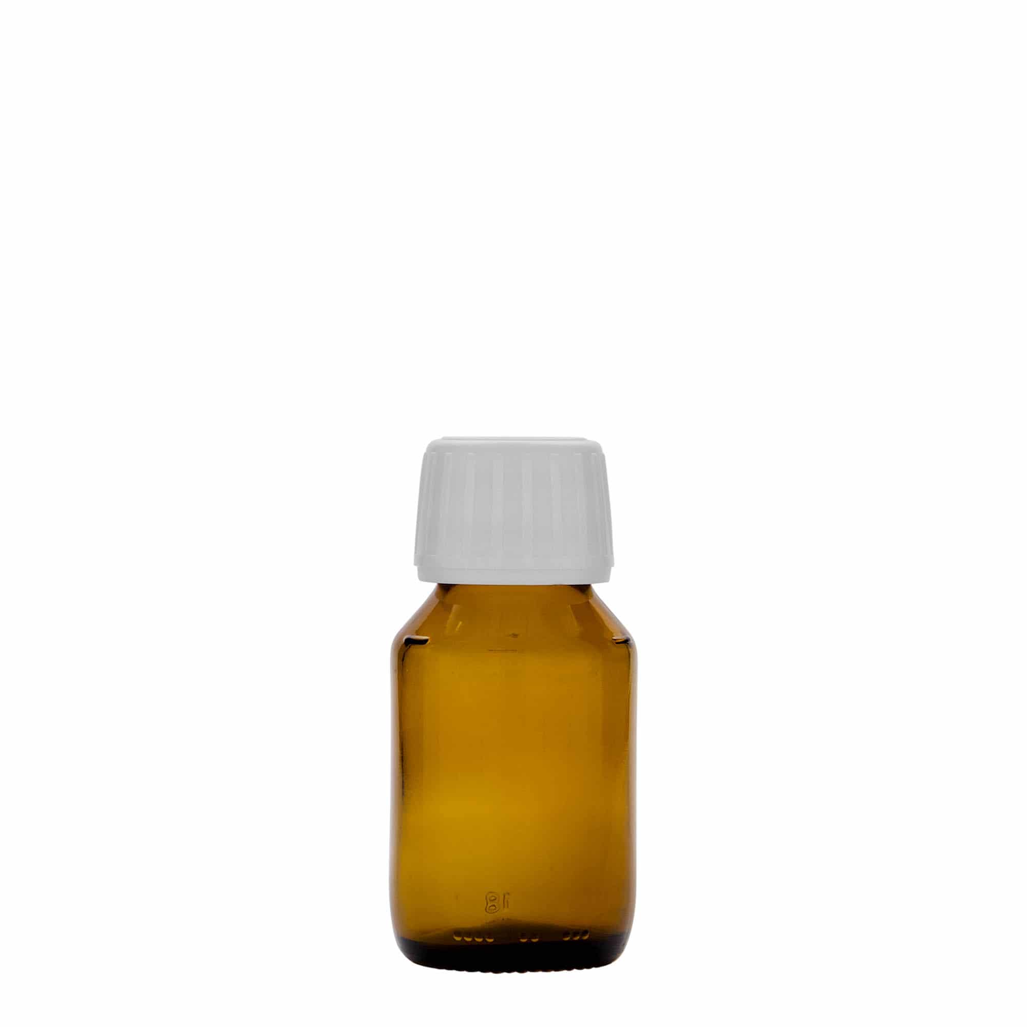 50 ml orvosi üveg, barna, üveg, száj: PP 28