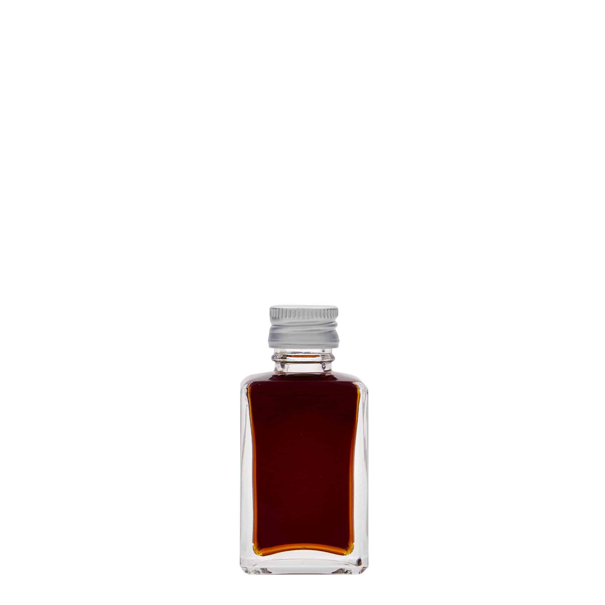 30 ml-es üvegpalack 'Tamme', négyzet alakú, szájnyílás: PP 18