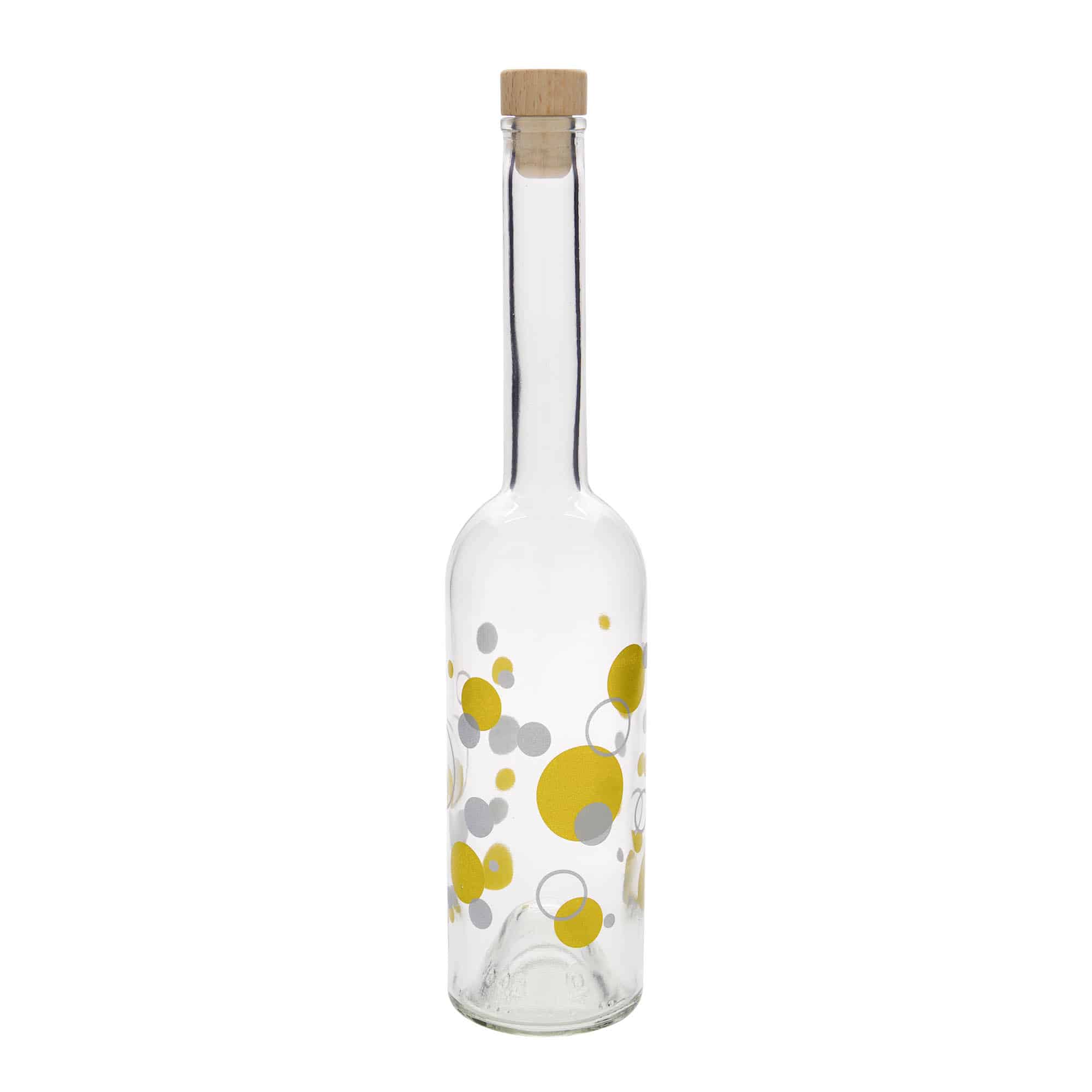500 ml üveges palack 'Opera', minta: pontok, nyílás: parafa 500 ml üveges palack 'Opera', minta: pontok, nyílás: parafa