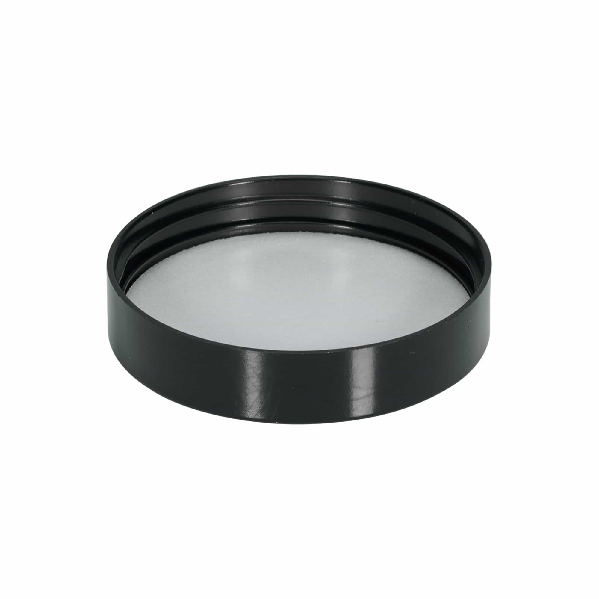 Csavaros kupak 120 ml-es 'Brown Line' tégelyhez, HPM-műanyag, fekete