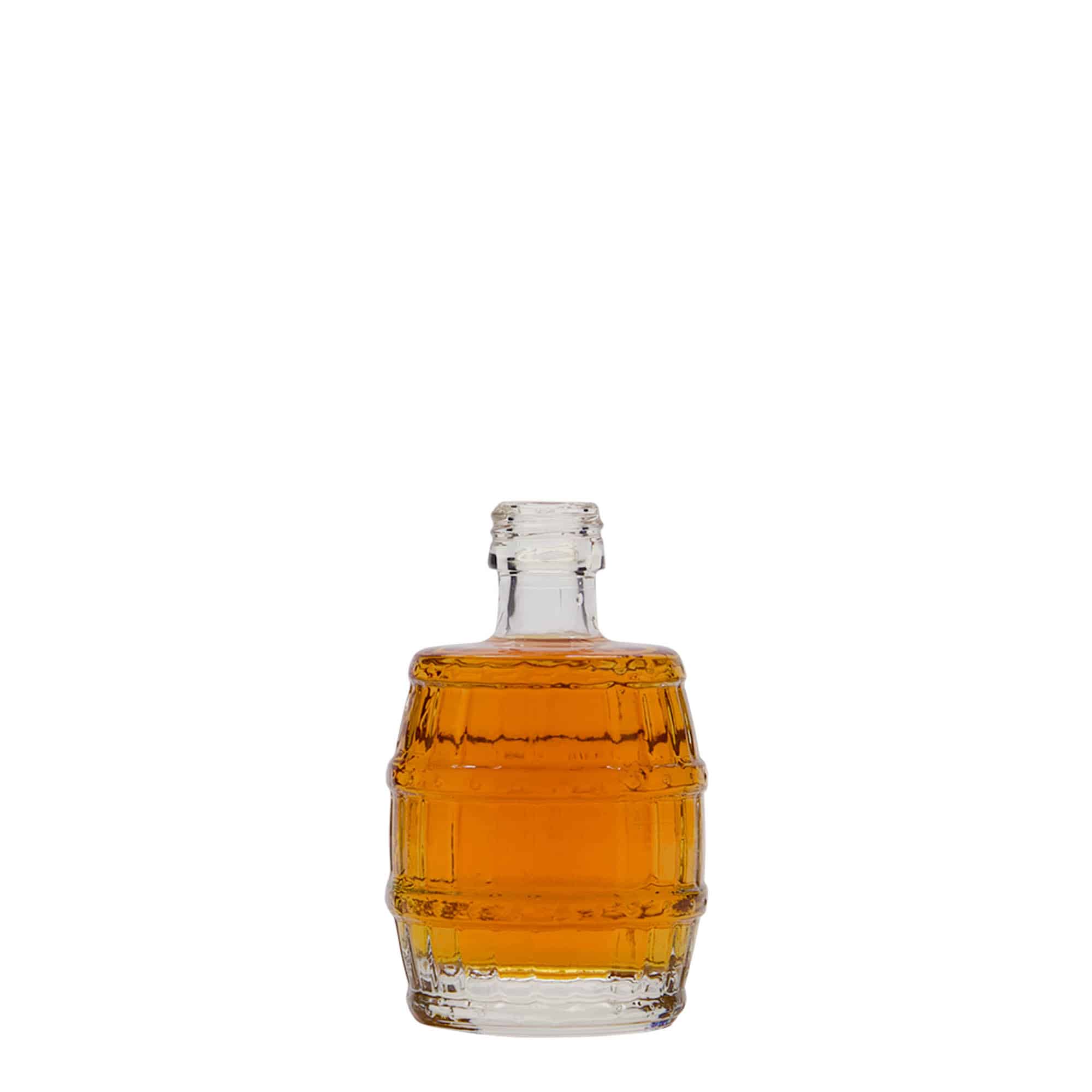 50 ml üvegpalack 'hordó', nyak: PP 18