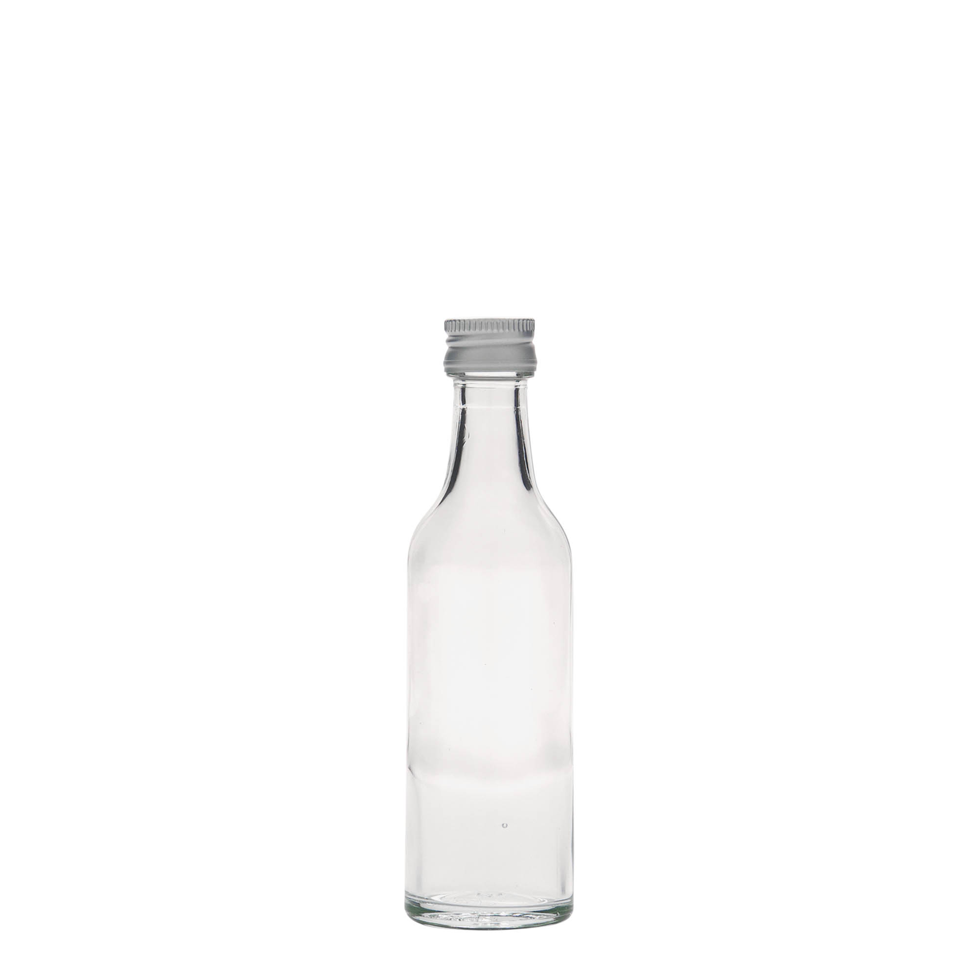 50 ml üvegpalack egyenes nyakkal, nyílás: PP 18 50 ml üvegpalack egyenes nyakkal, nyílás: PP 18