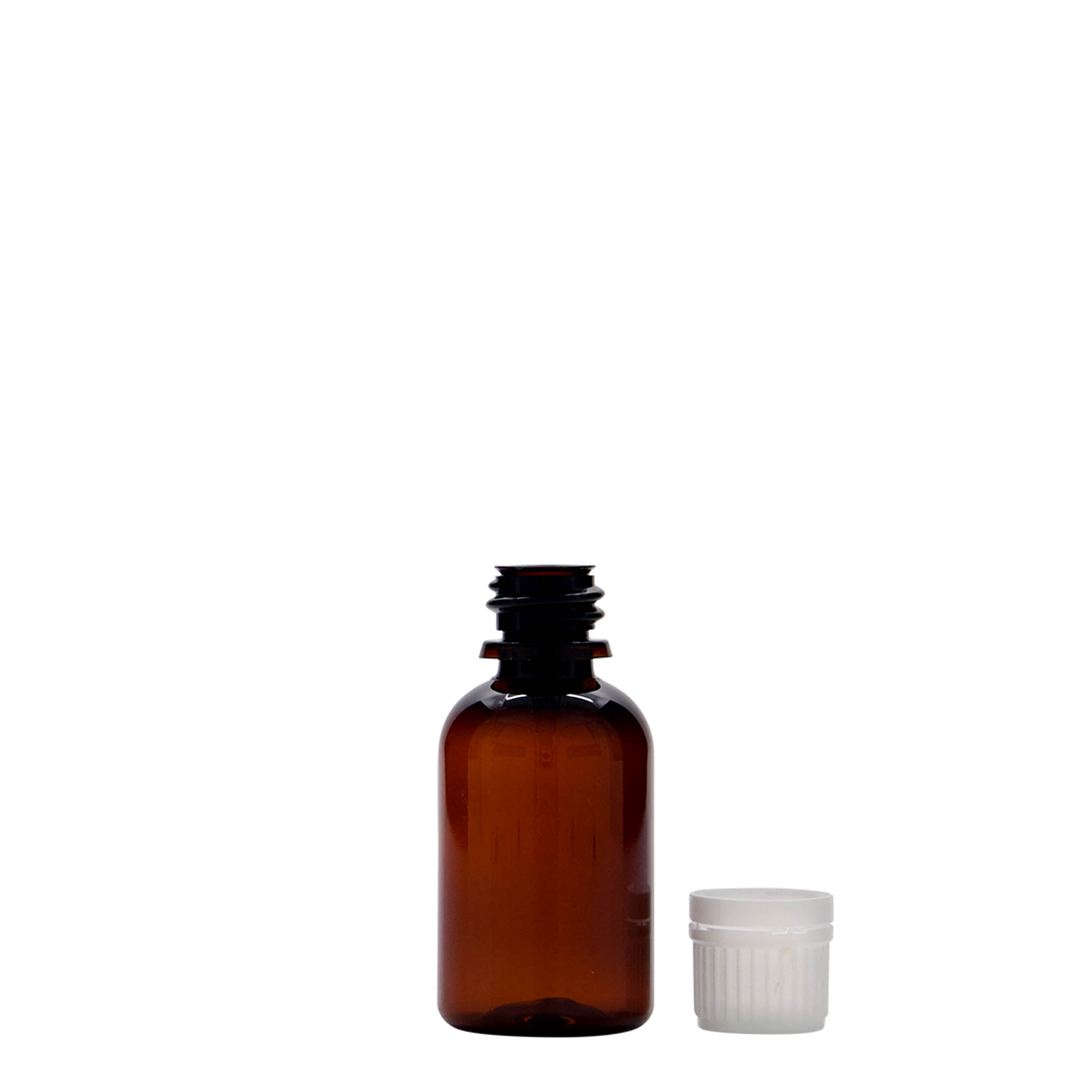 30 ml-es PET-patikai üveg 'Easy Living', barna, műanyag, szájnyílás: DIN 18