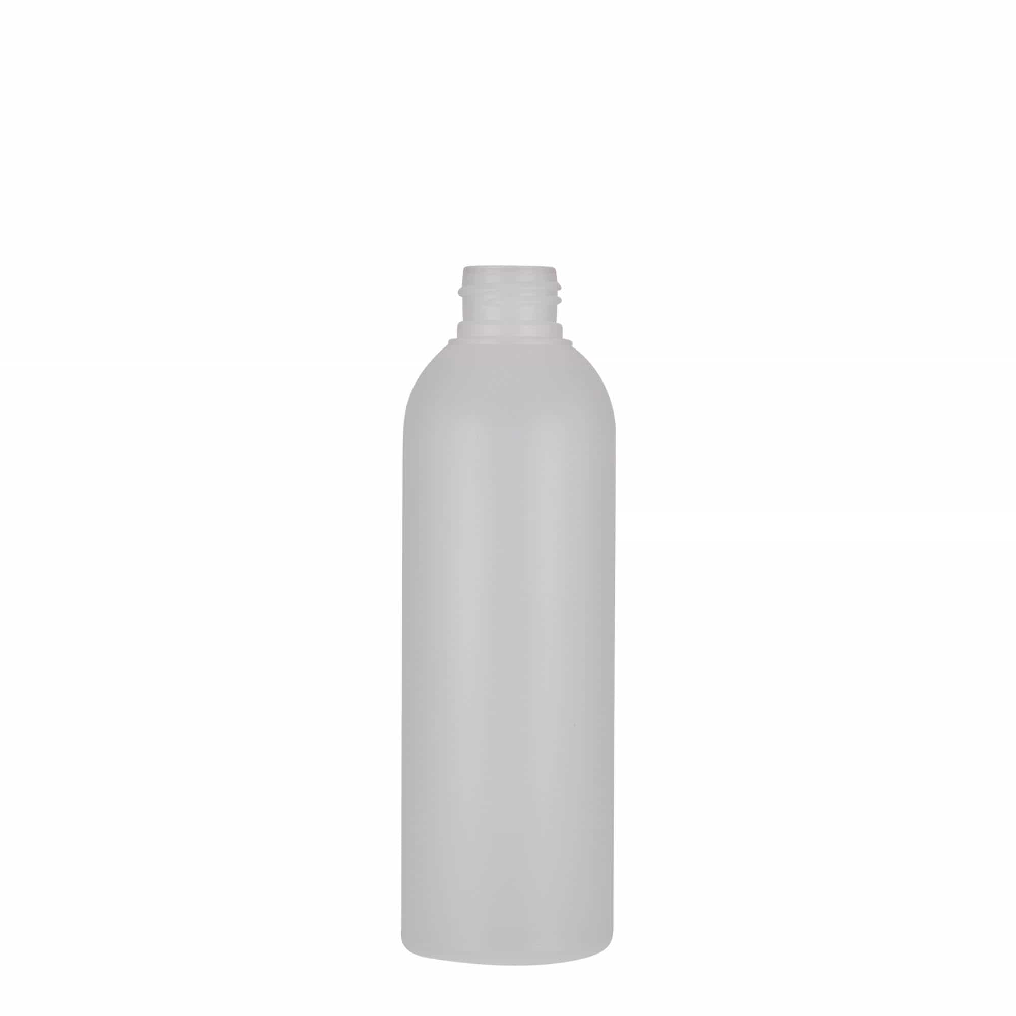 200 ml műanyag palack 'Tuffy', HDPE, természetes, nyakméret: 24/410