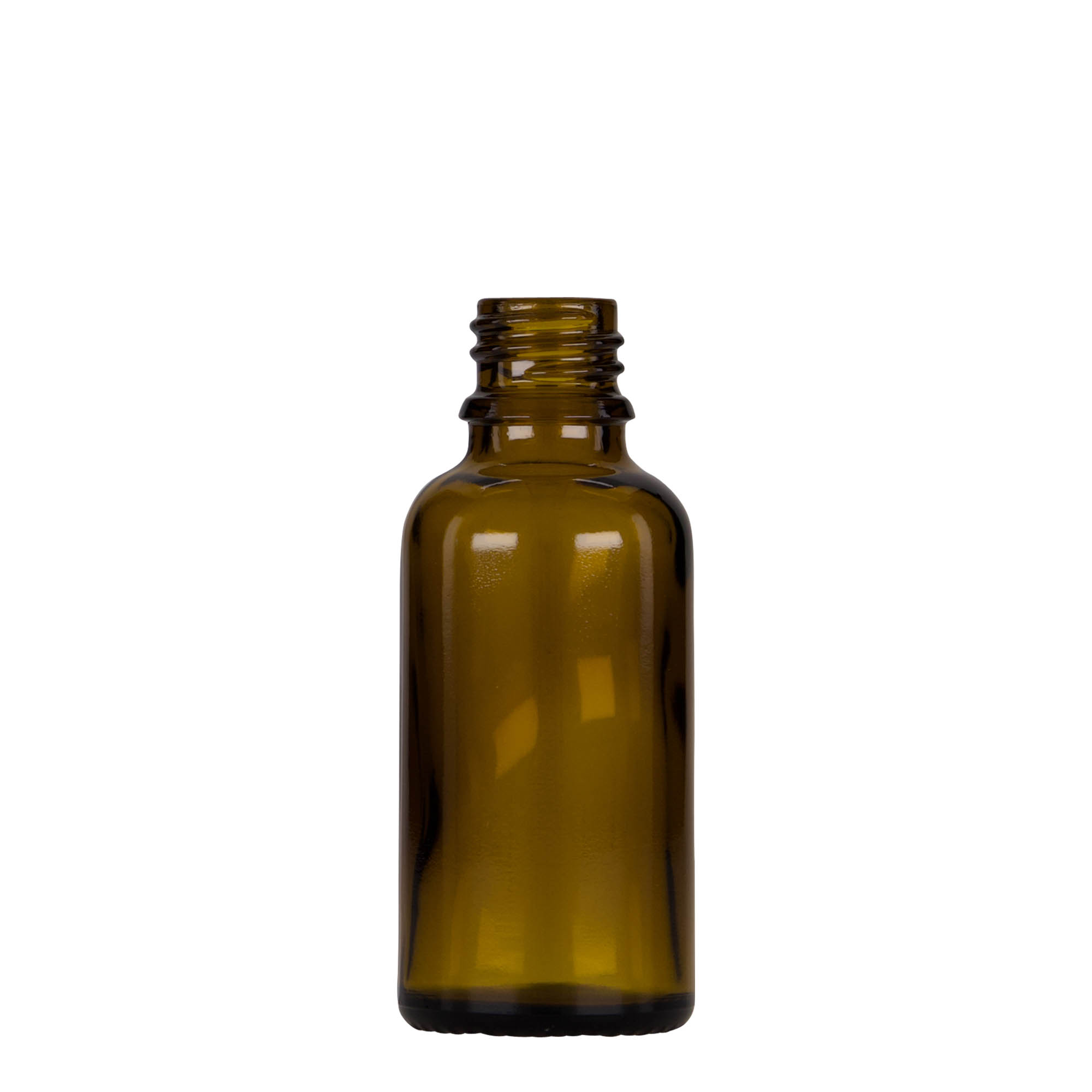 30 ml pipettás üveg, orvosi, üveg, barna-fekete, száj: DIN 18