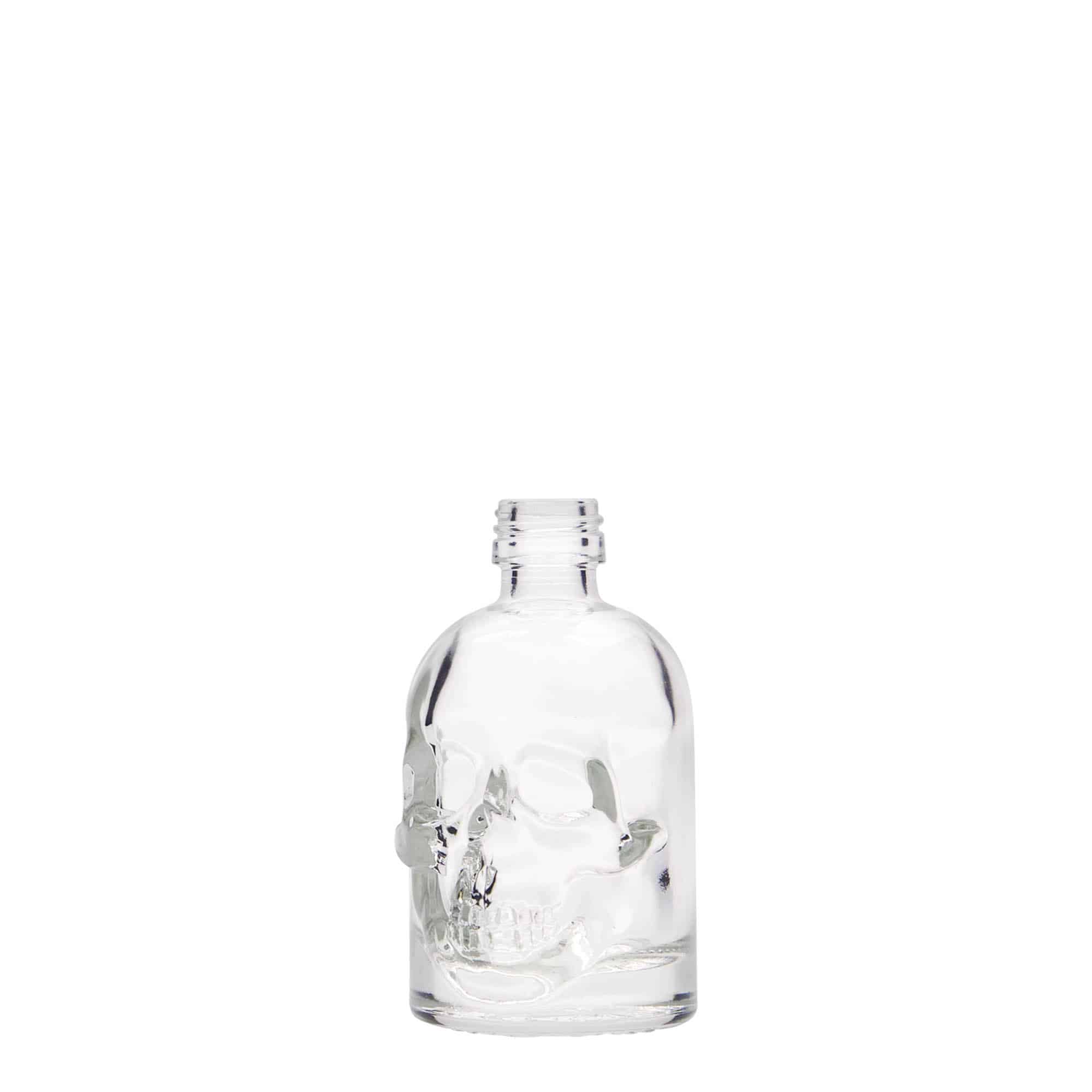 50 ml-es üvegpalack 'Totenkopf', szájnyílás: PP 18