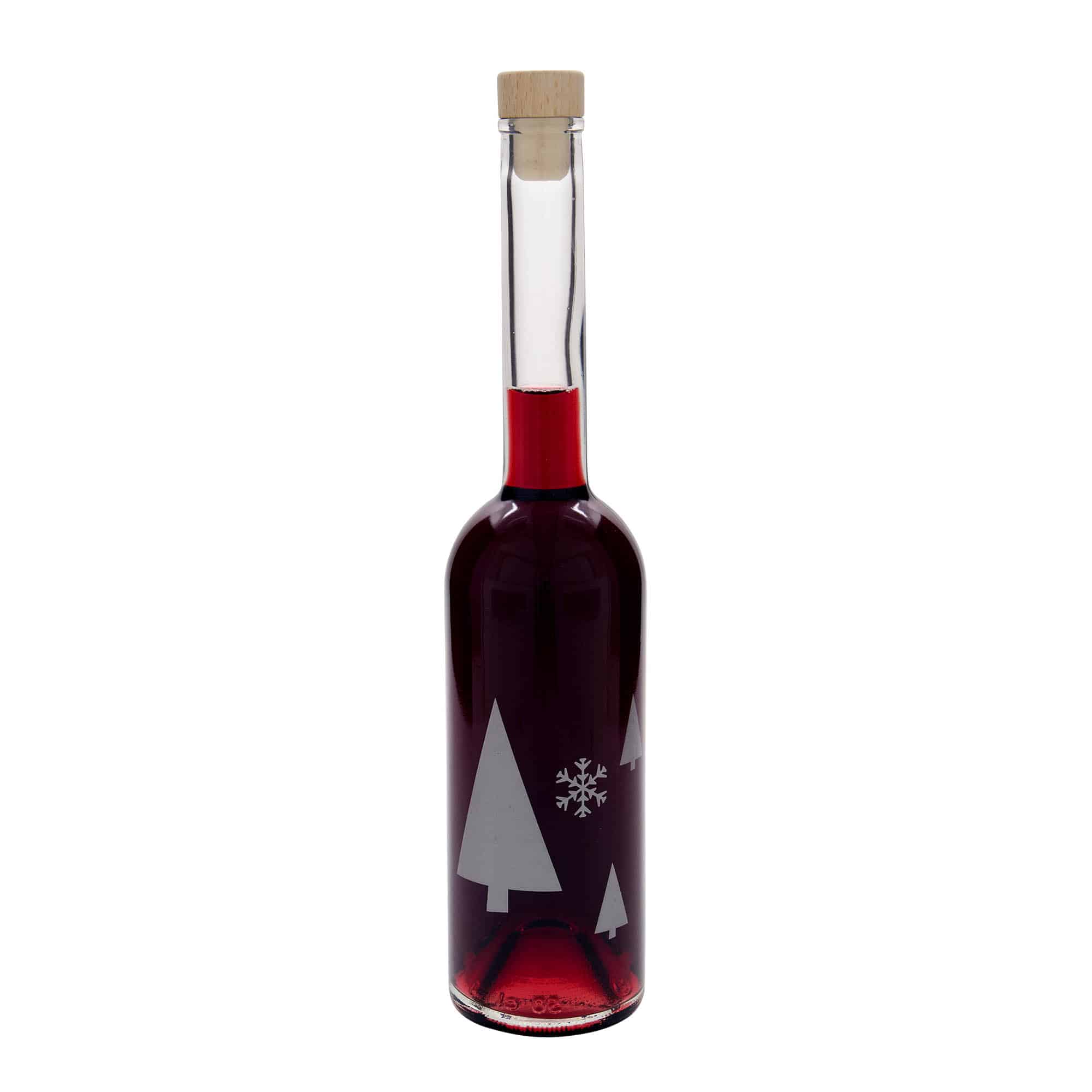 500 ml üvegpalack 'Opera', motívum: hópelyhek, nyílás: parafa