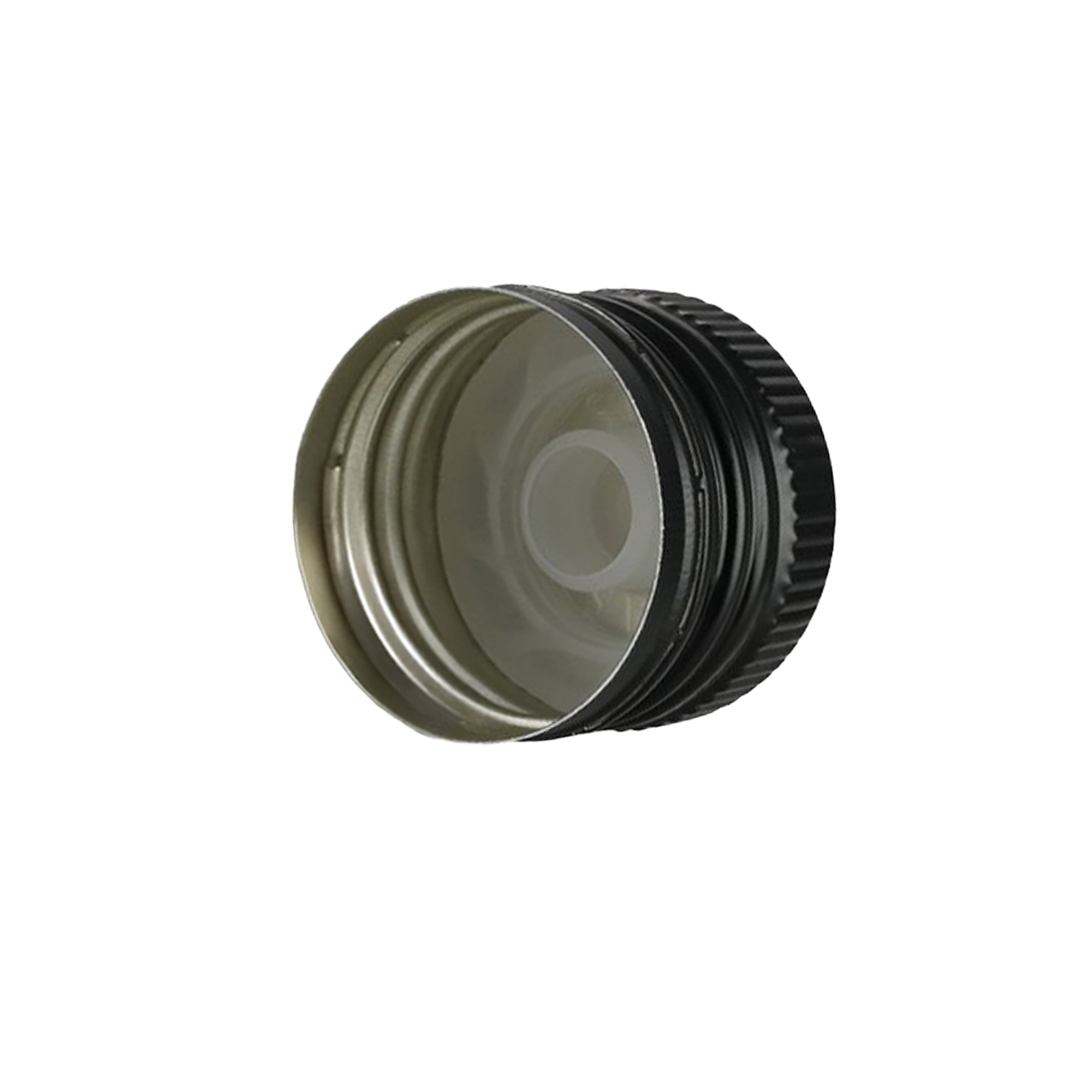 Csavarzár kiöntőbetéttel, fém-műanyag, fekete, a nyílásra: PP 31,5 Csavarzár kiöntőbetéttel, fém-műanyag, fekete, a nyílásra: PP 31,5