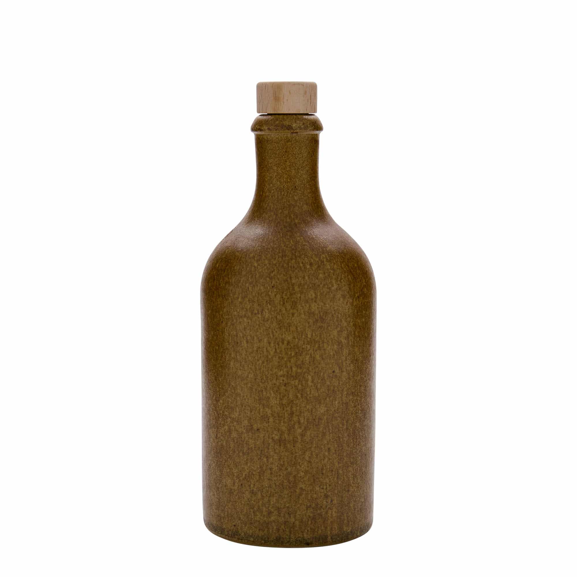 500 ml-es agyagkorsó, kőagyag, barna-kristály, szájnyílás: parafadugó