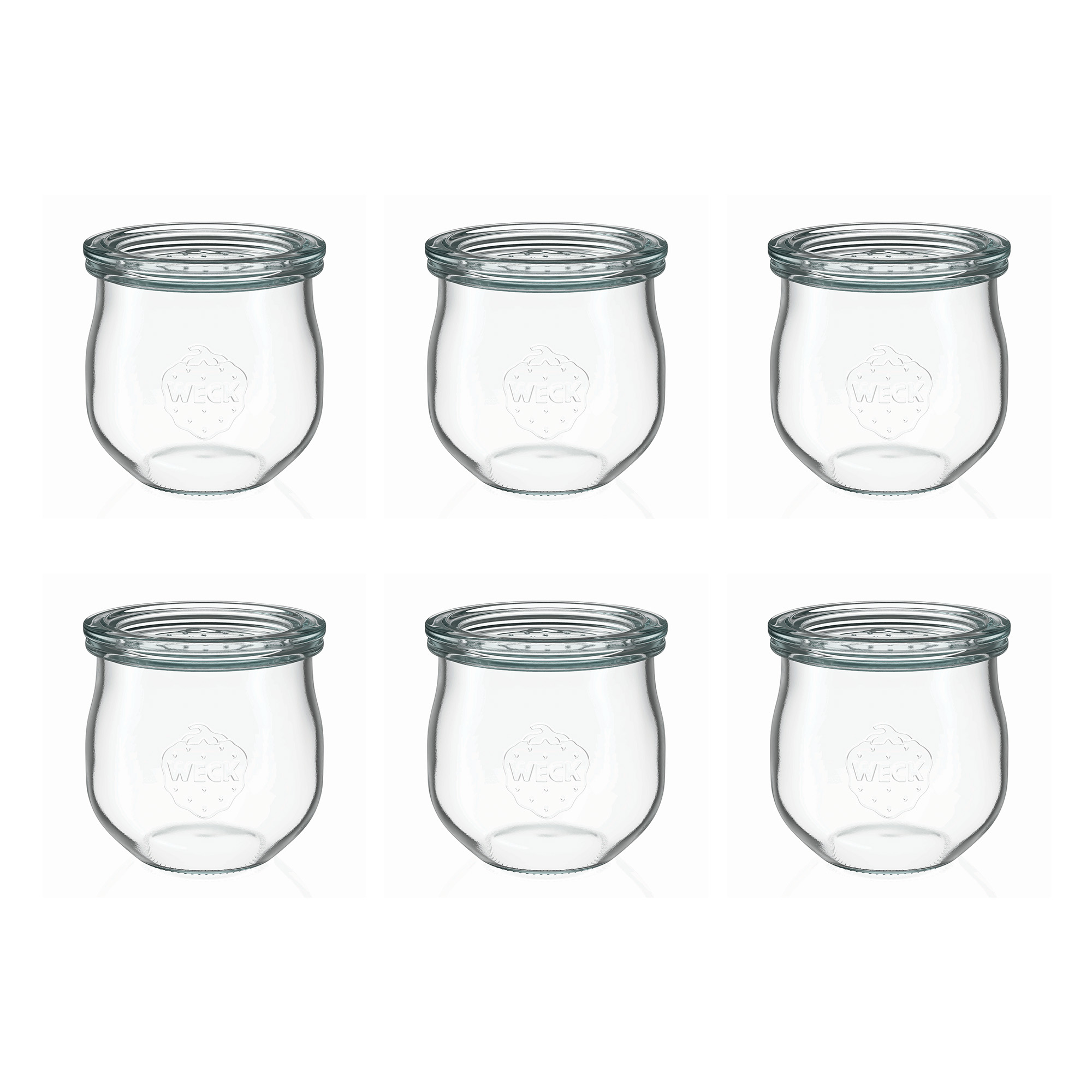 6x 370 ml WECK-tulipánüveg üvegfedéllel RR 80