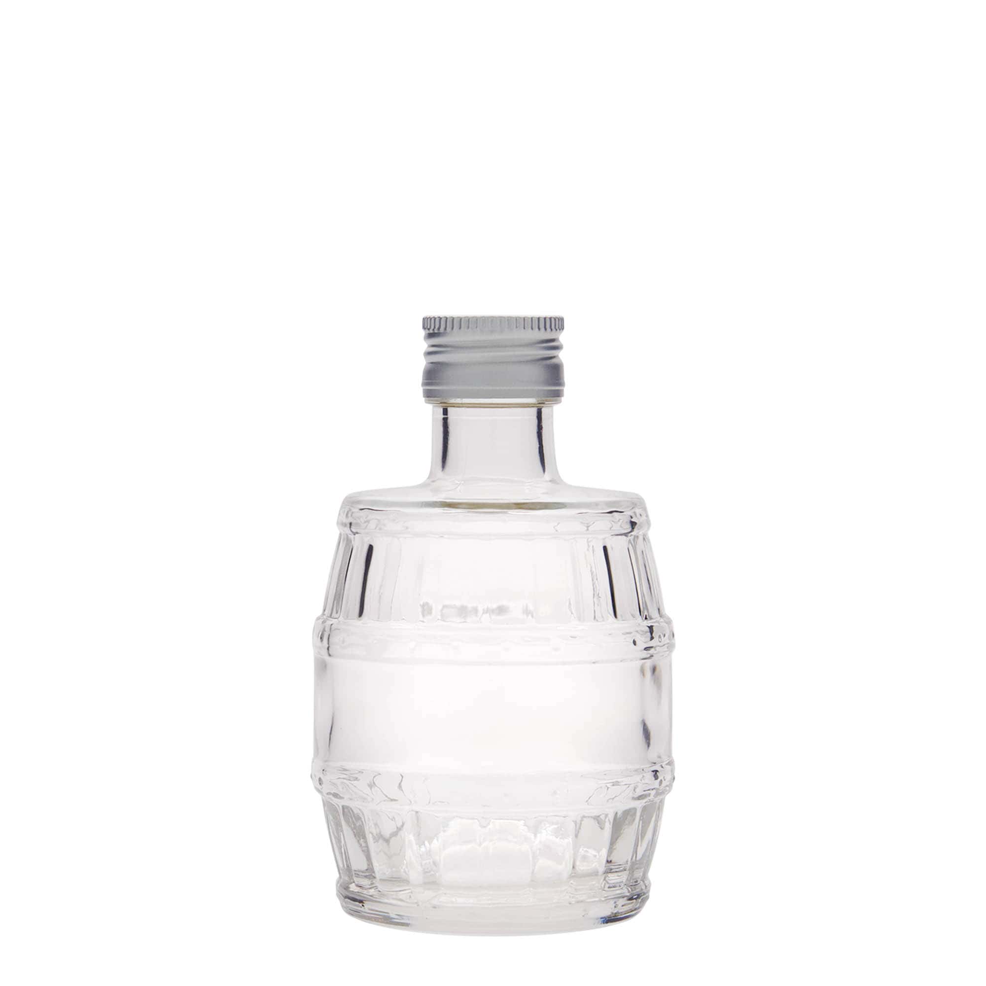 200 ml üvegpalack 'hordó', nyílás: PP 28